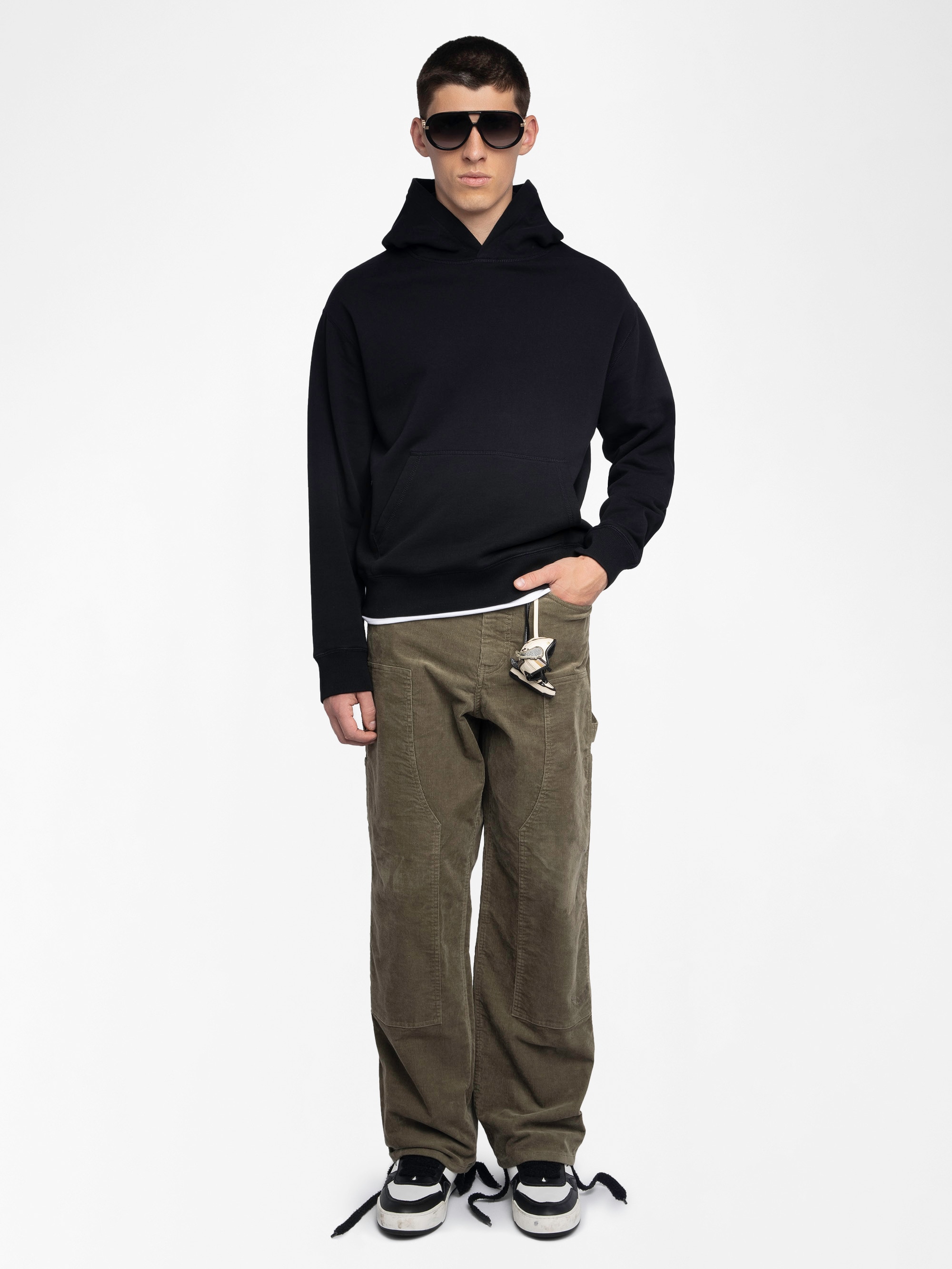 Sudadera con capucha de hombre de algodón con parche bordado - Zadig & Voltaire - Negro Negro-4
