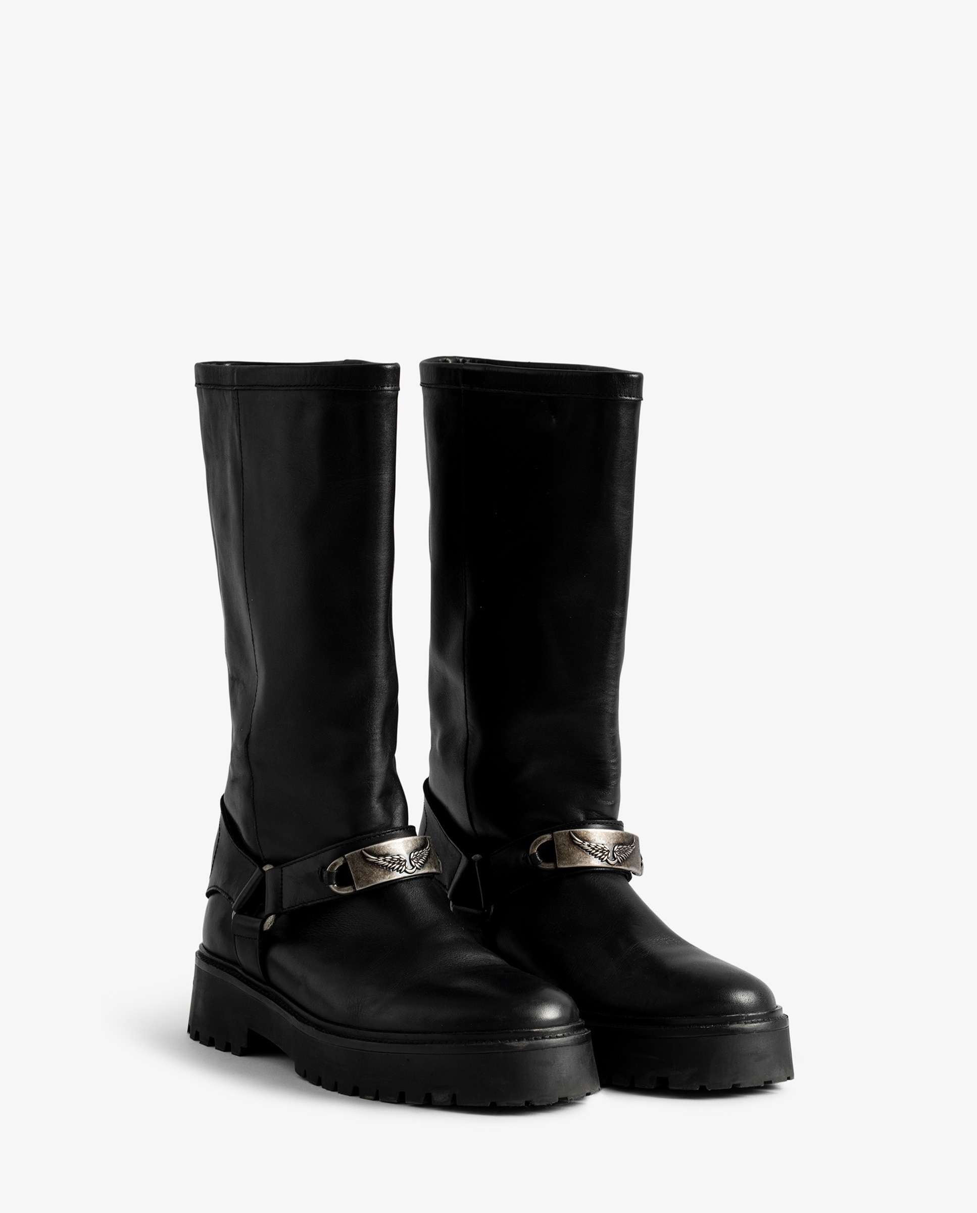 Botines biker de mujer de cuero - Zadig & Voltaire - Negro Negro-4