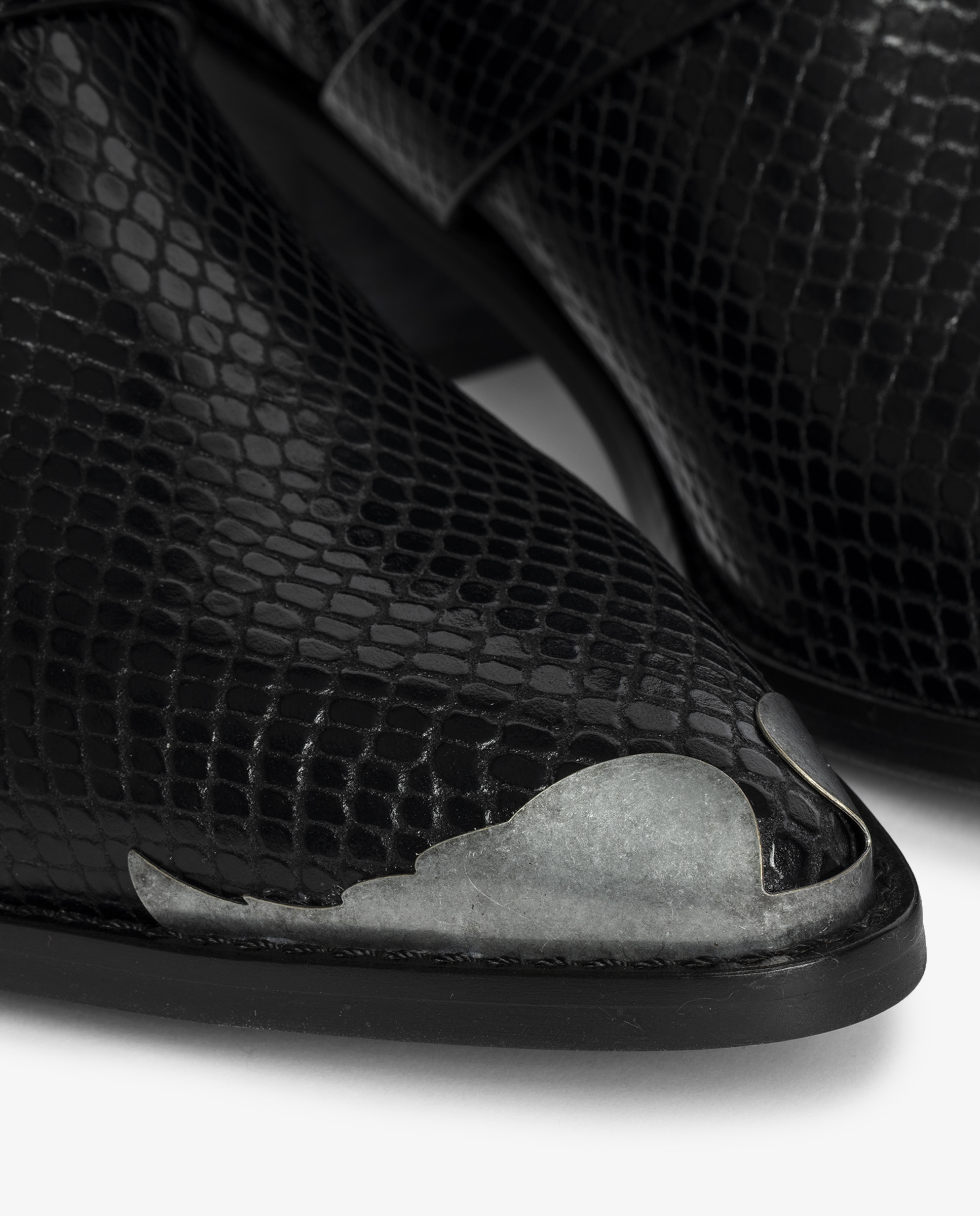 Botines cowboy de mujer de cuero y efecto pitón - Zadig & Voltaire - Negro Negro-2