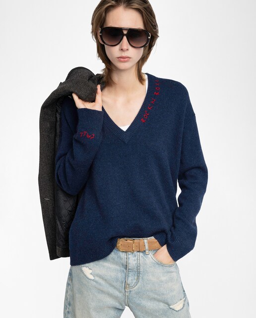 Imagen 0 de Jersey de mujer Mikyz 100% Cachemir con escote de pico