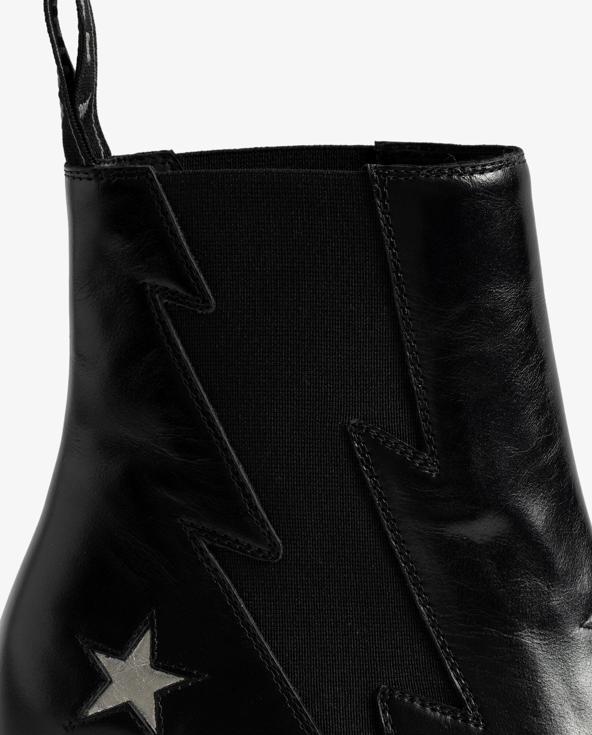 Botines cowboy de mujer de cuero vintage negro con estrellas - Zadig & Voltaire - Negro Negro-3