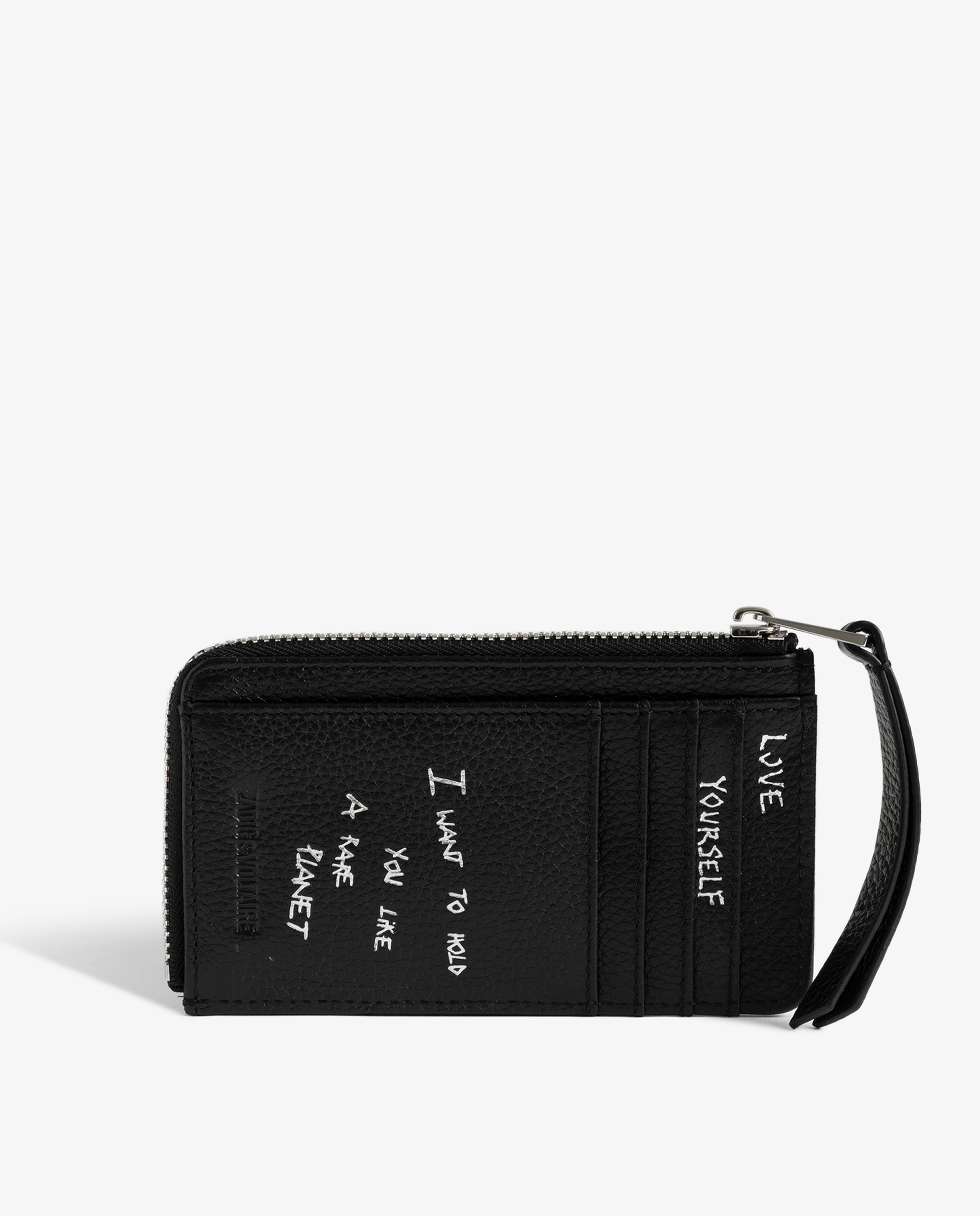 Tarjetero pequeño de mujer de piel con estampado graffiti - Zadig & Voltaire - Negro Negro-3