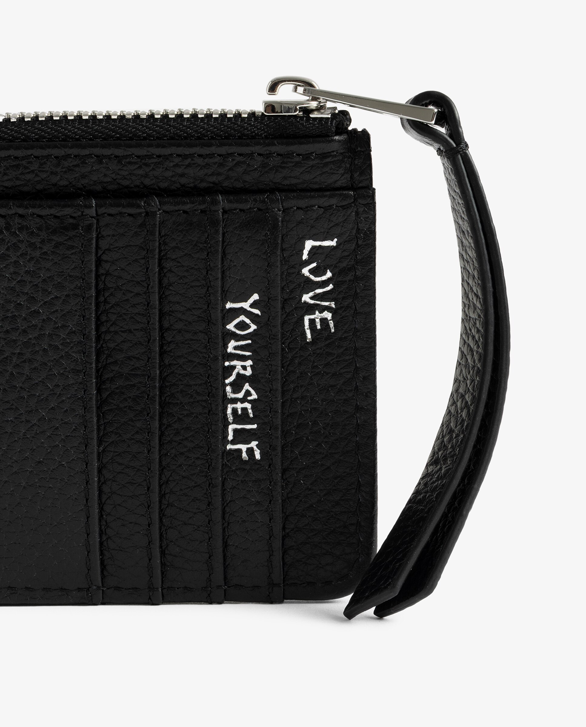 Tarjetero pequeño de mujer de piel con estampado graffiti - Zadig & Voltaire - Negro Negro-2