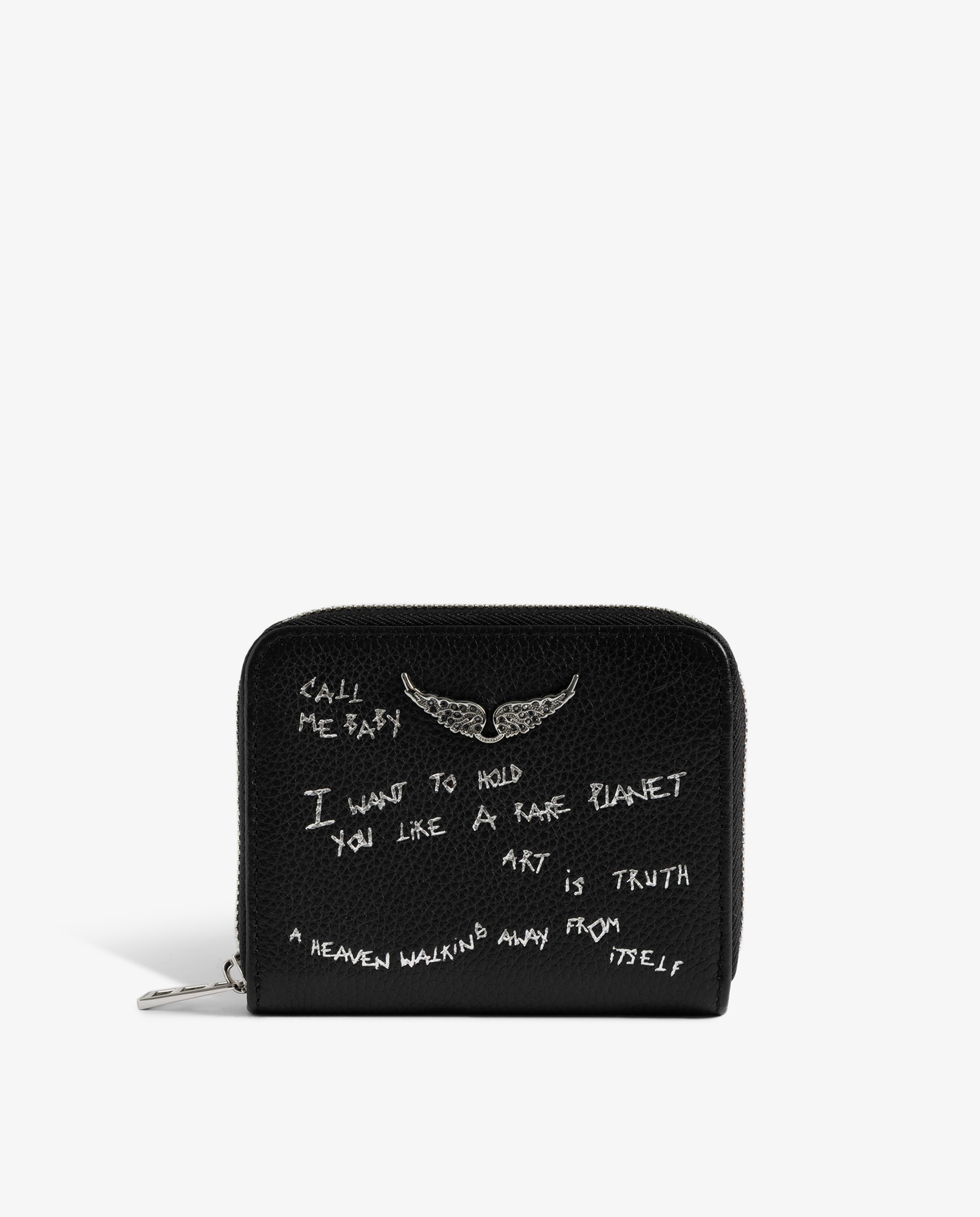 Imagen 1 de Cartera pequeña de mujer de piel con estampado graffiti - Zadig & Voltaire - Negro Negro