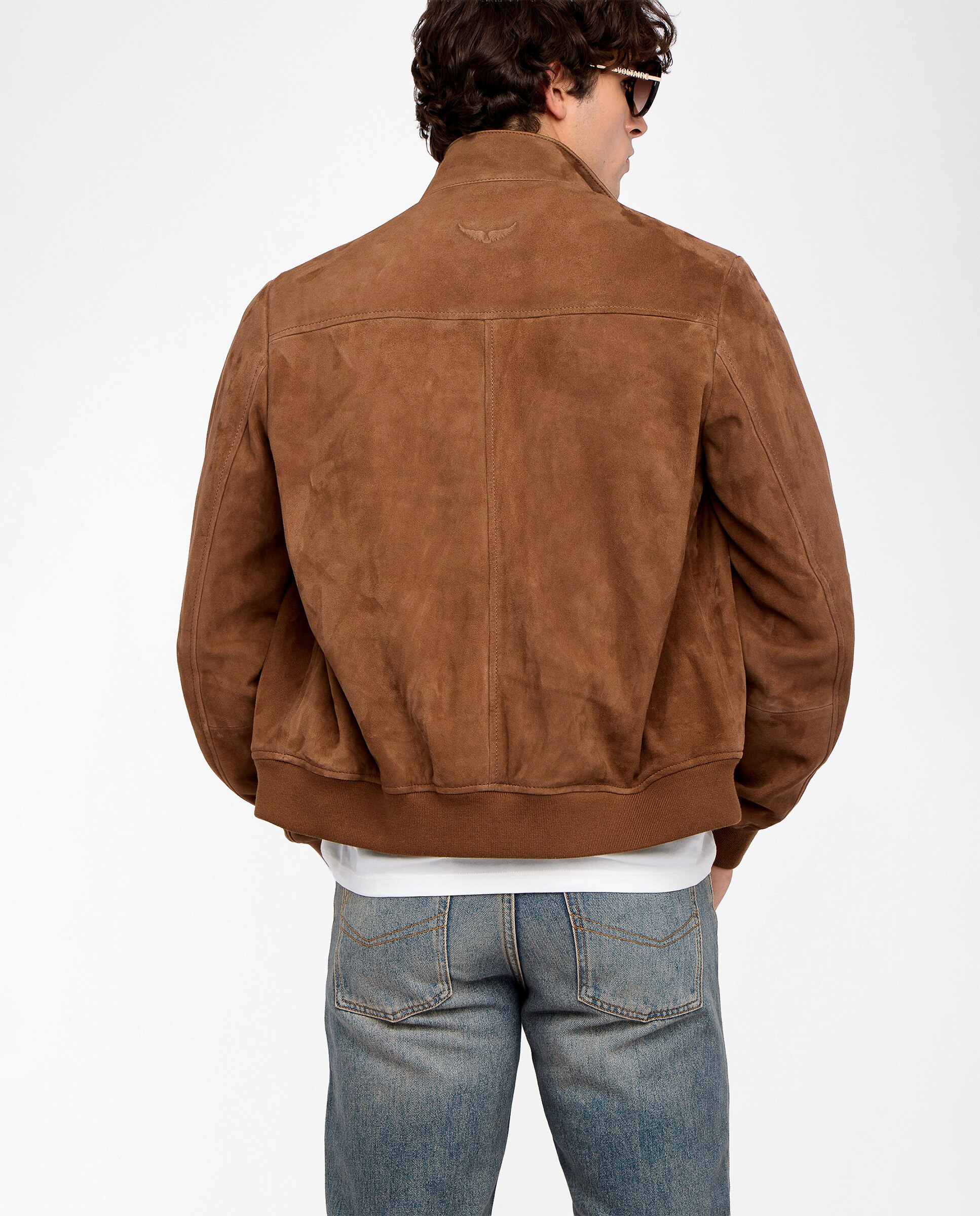 Cazadora de hombre de ante con cuello alto y cierre abotonado - Zadig & Voltaire - Marrón Marrón-3