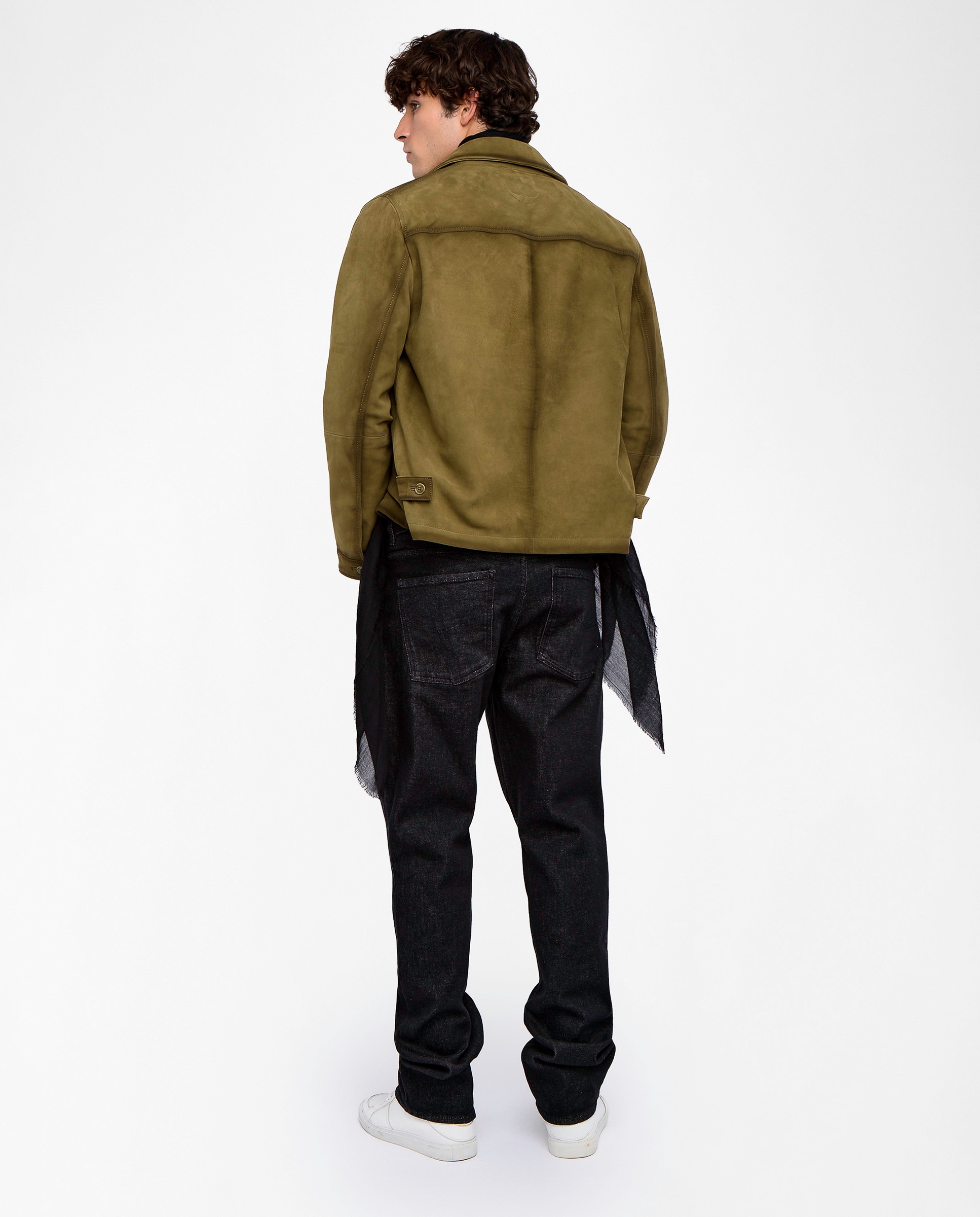 Cazadora de hombre de ante con cremallera - Zadig & Voltaire - Kaki Kaki-2