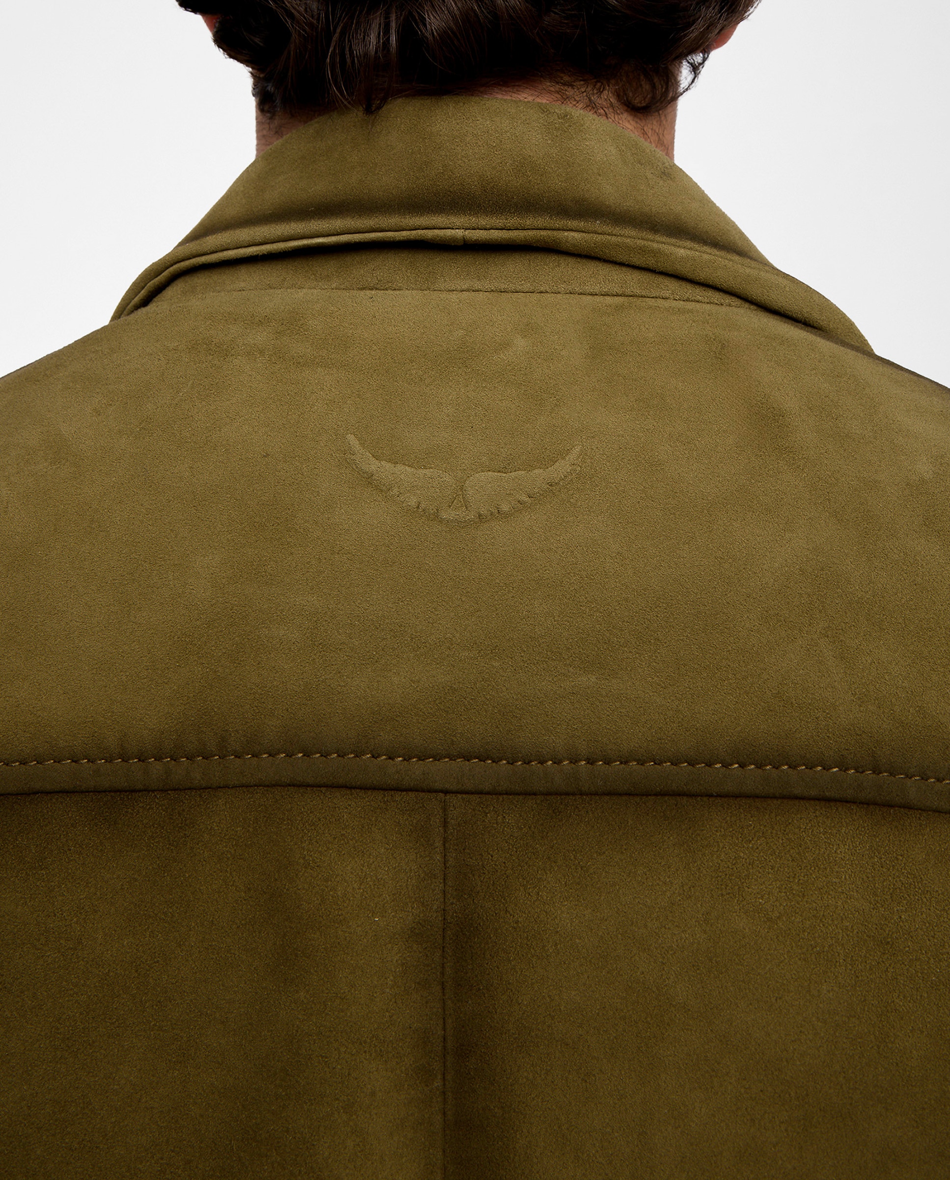 Cazadora de hombre de ante con cremallera - Zadig & Voltaire - Kaki Kaki-7