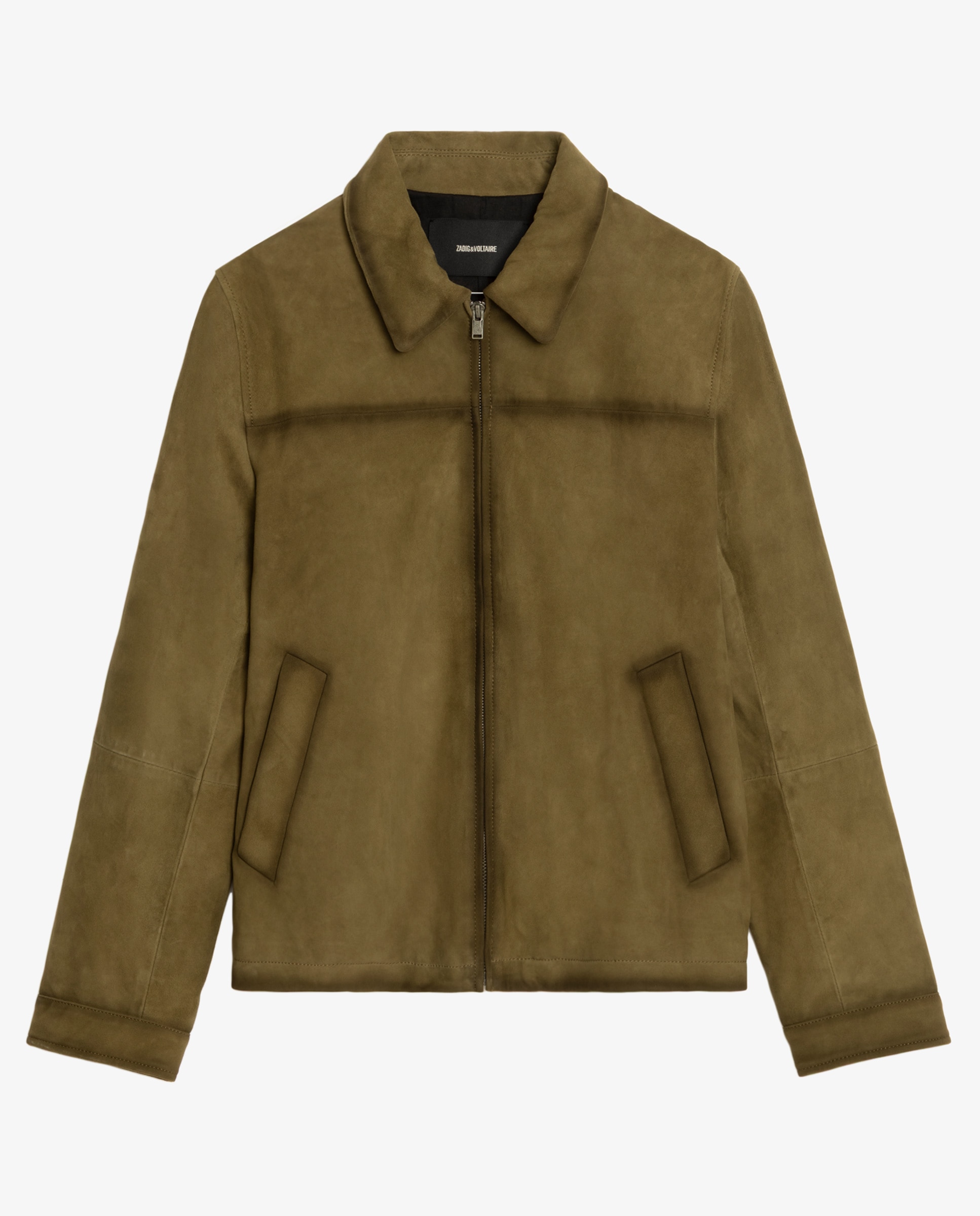 Cazadora de hombre de ante con cremallera - Zadig & Voltaire - Kaki Kaki-6
