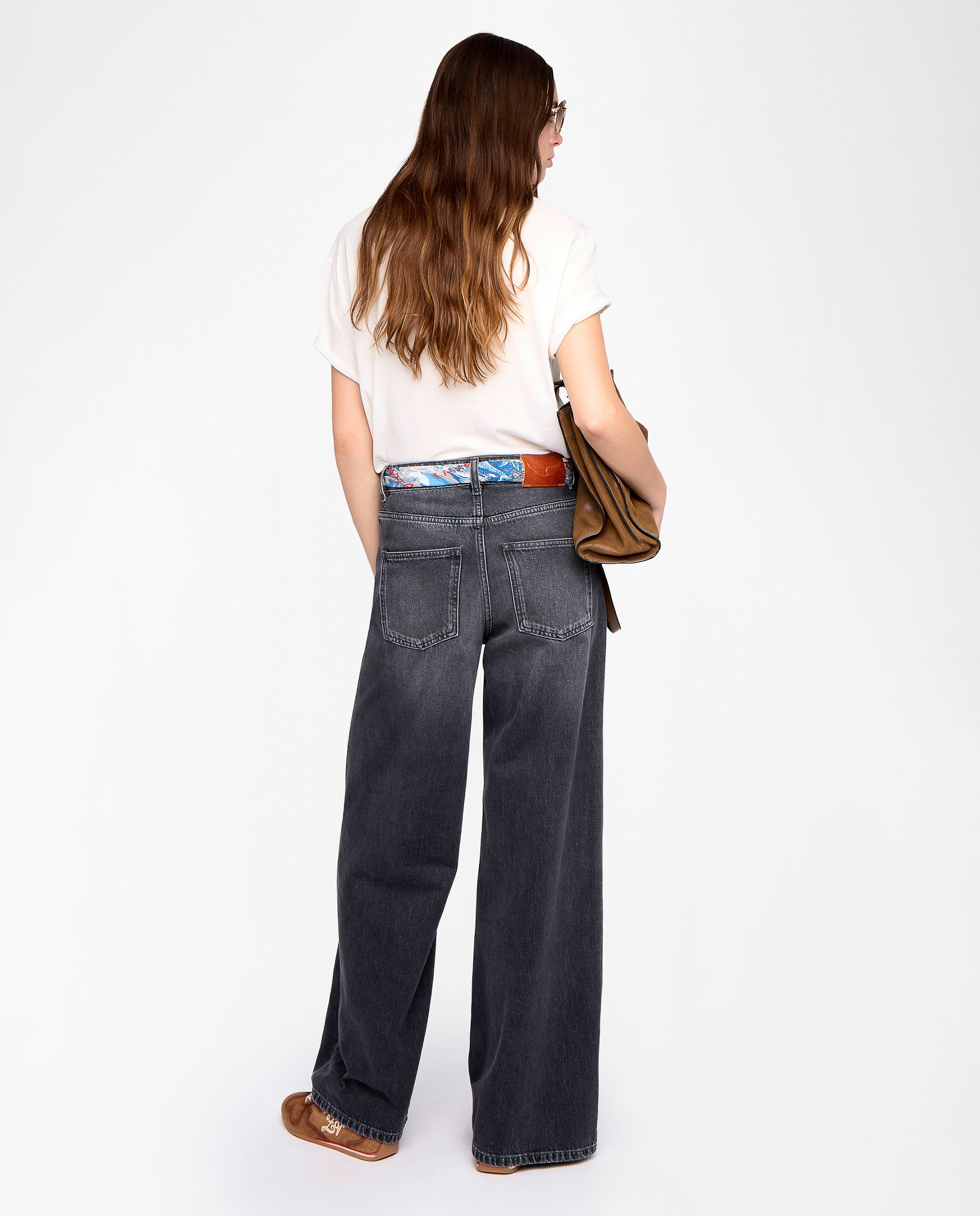 Vaqueros anchos de mujer cintura alta - Zadig & Voltaire - Gris Gris-3
