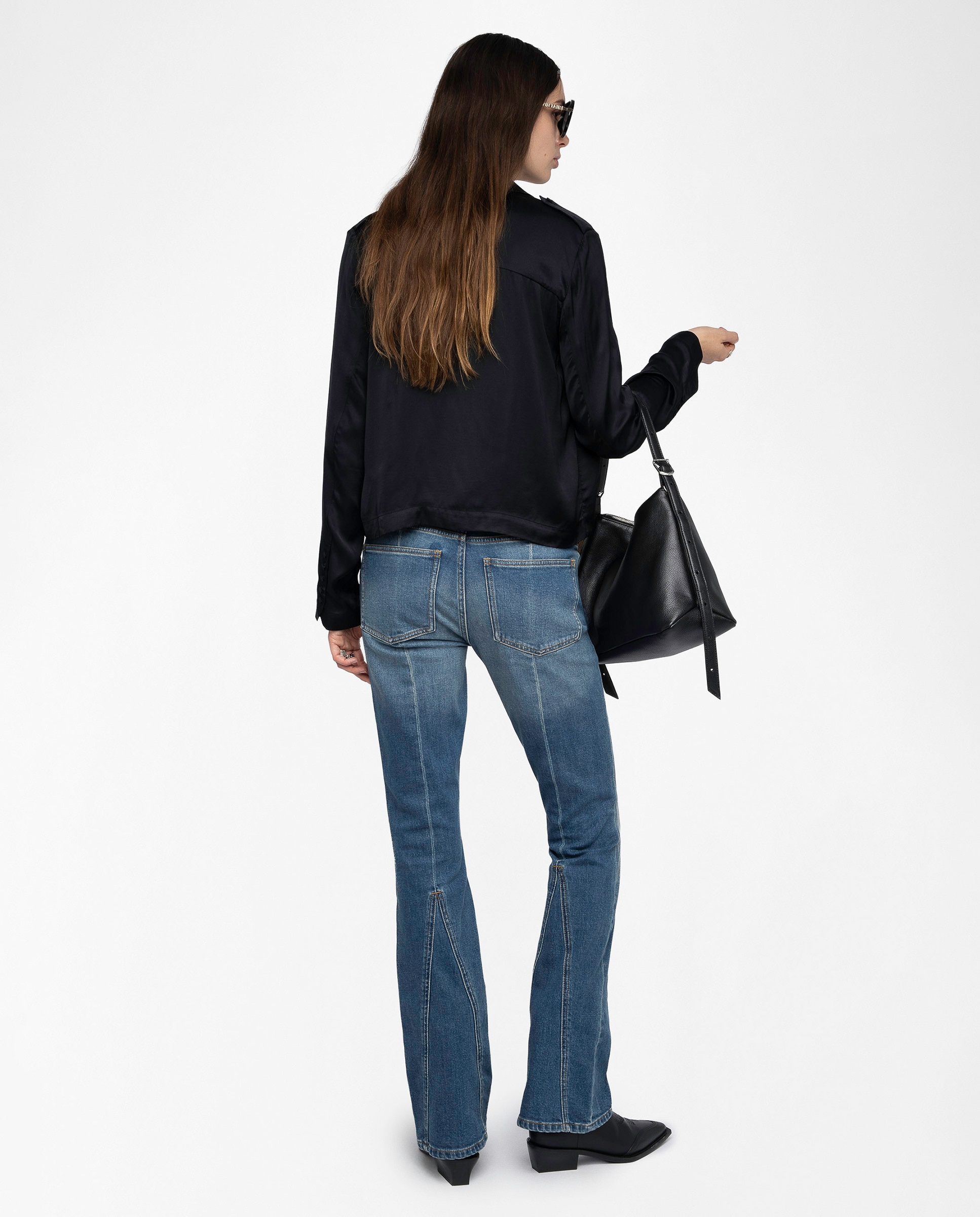 Blusa de mujer de manga larga de viscosa lisa - Zadig & Voltaire - Negro Negro-2
