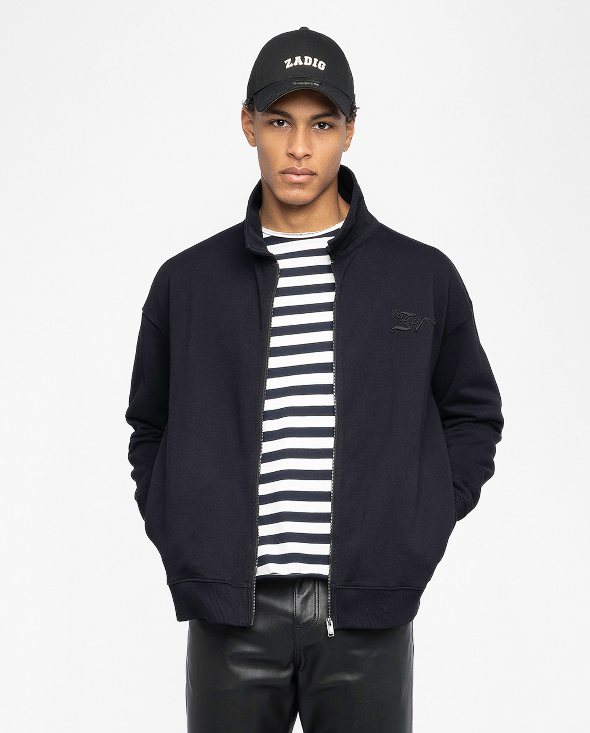 Zadig & Voltaire - Sudadera de hombre con cremallera y manga larga.