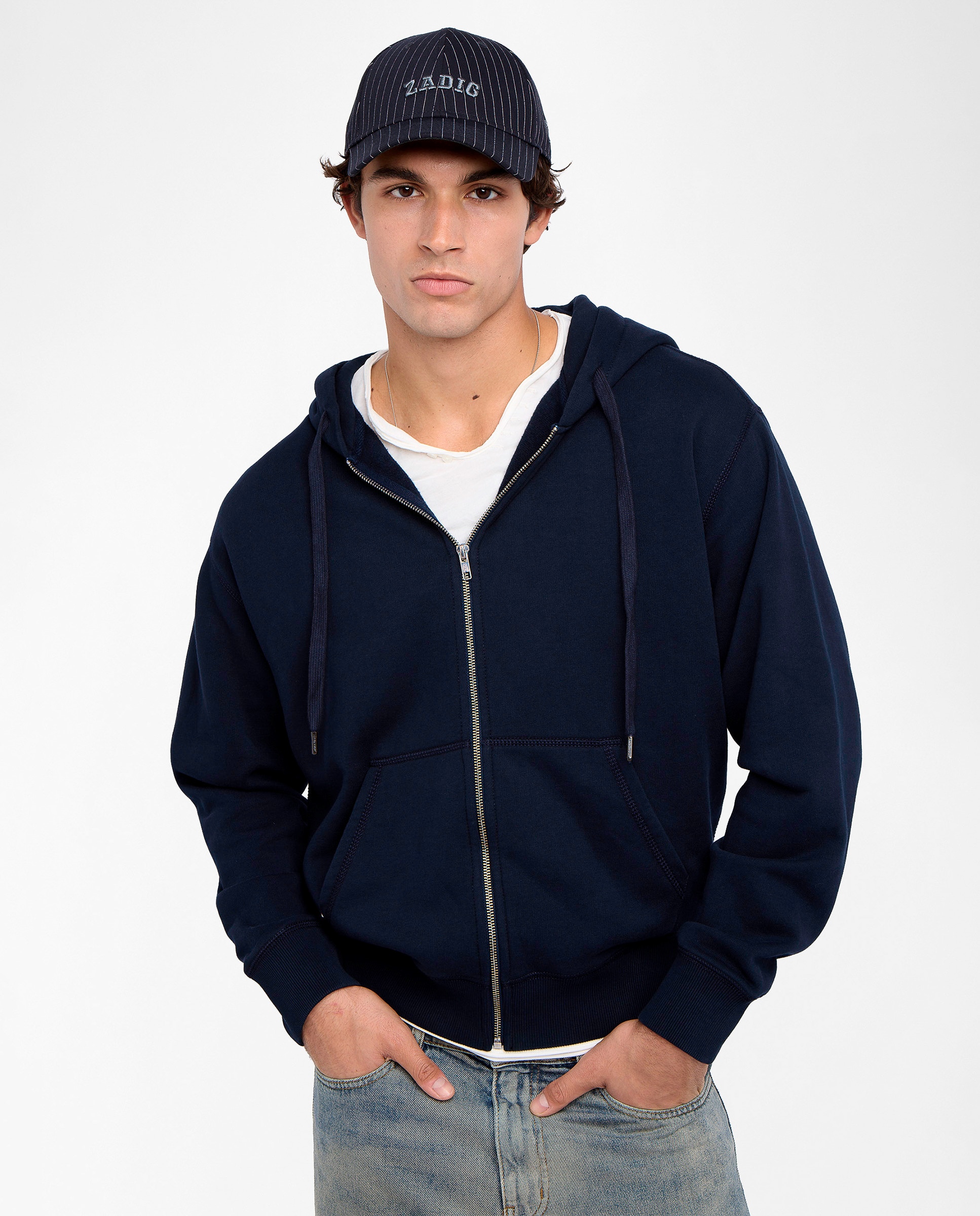 Zadig & Voltaire - Sudadera de hombre con capucha, bordada y de algodón.