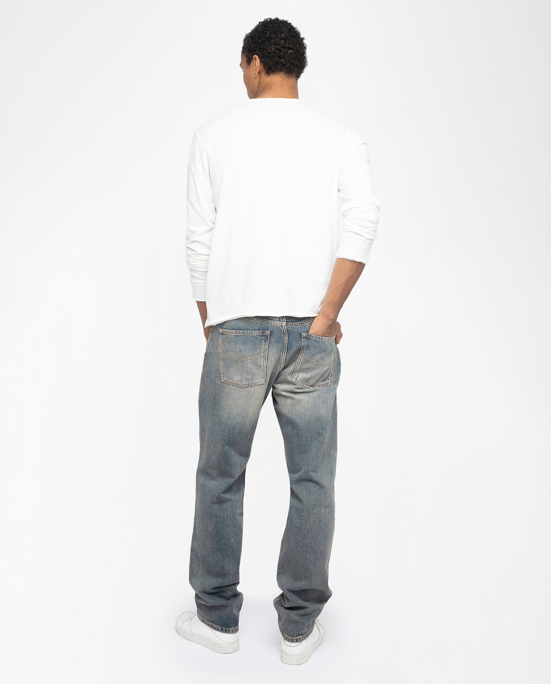 Camiseta de manga larga de hombre tunecina de algodón - Zadig & Voltaire - Blanco Blanco-2