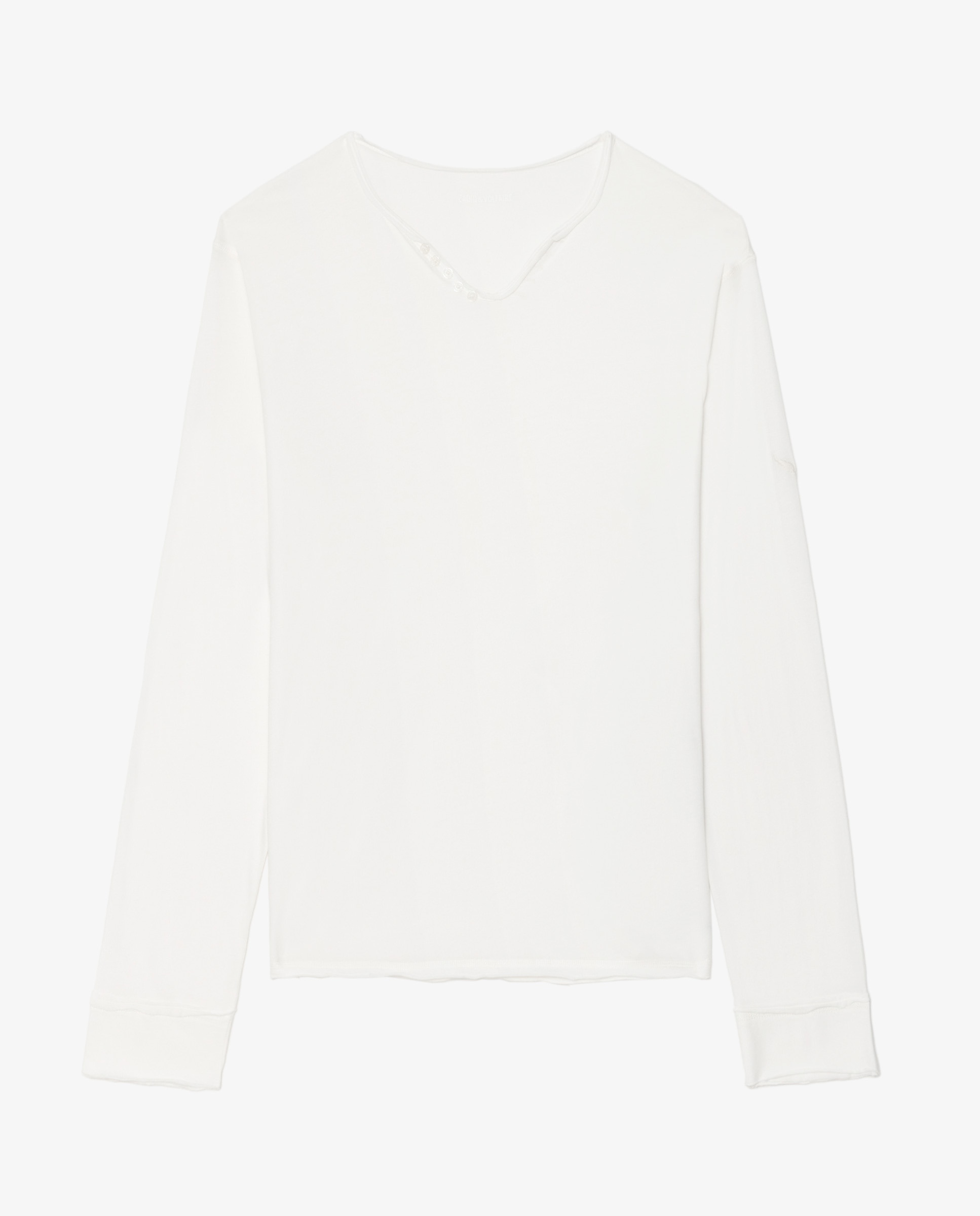 Camiseta de manga larga de hombre tunecina de algodón - Zadig & Voltaire - Blanco Blanco-6