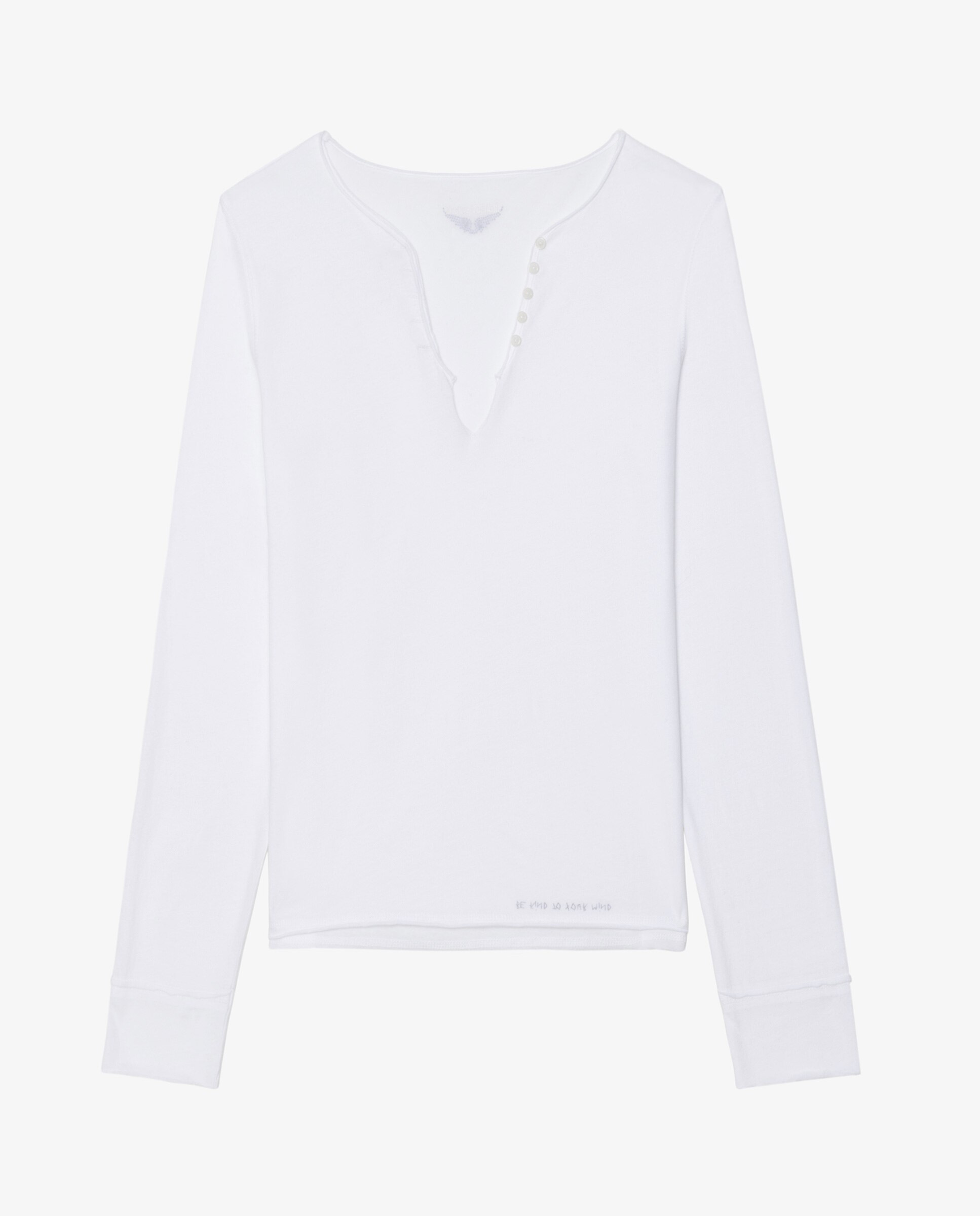 Camiseta de mujer tunecina de manga larga de algodón con alas de strass - Zadig & Voltaire - Blanco Blanco-5