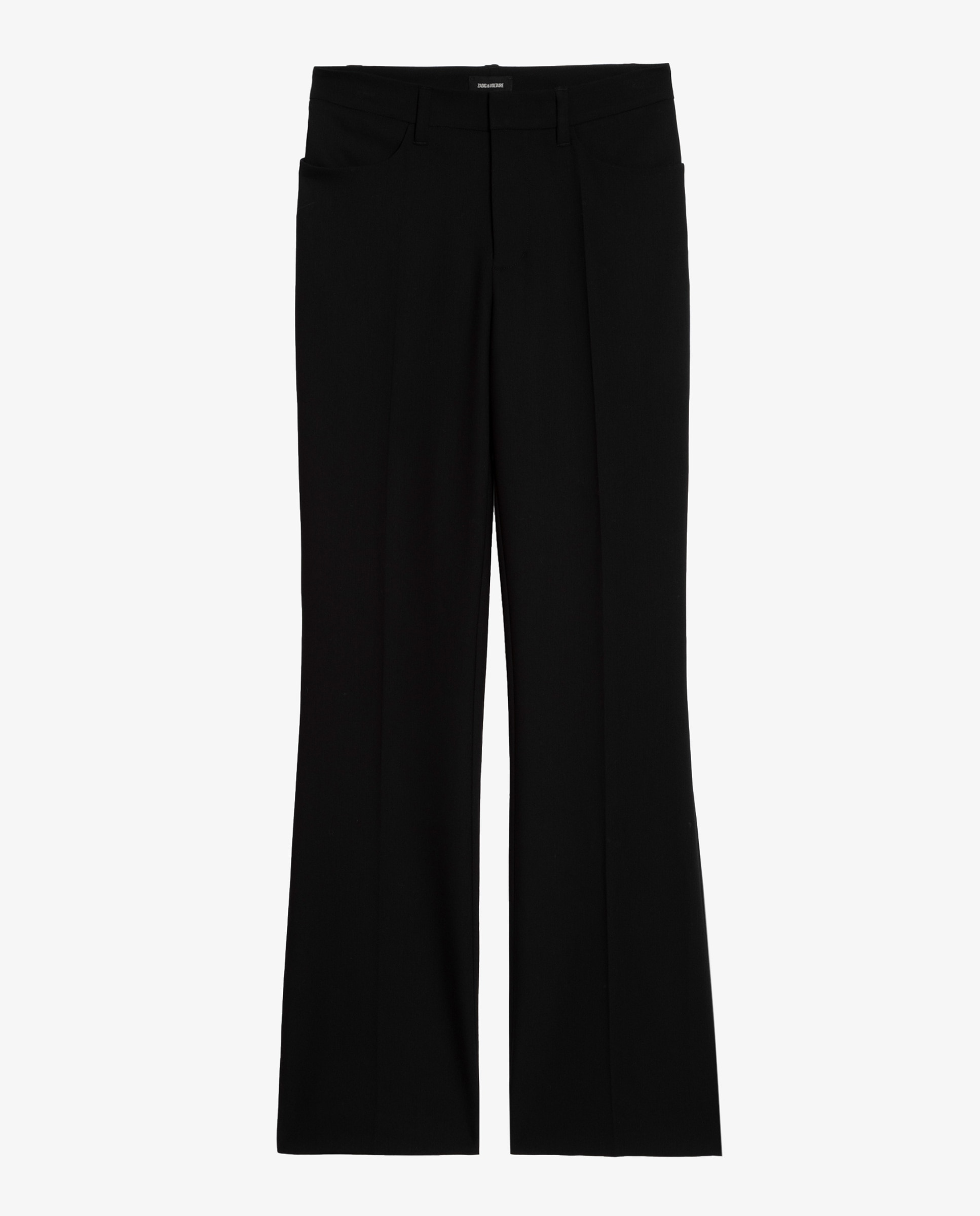 Pantalones anchos de mujer de cintura alta rectos de sastrería - Zadig & Voltaire - Negro Negro-6