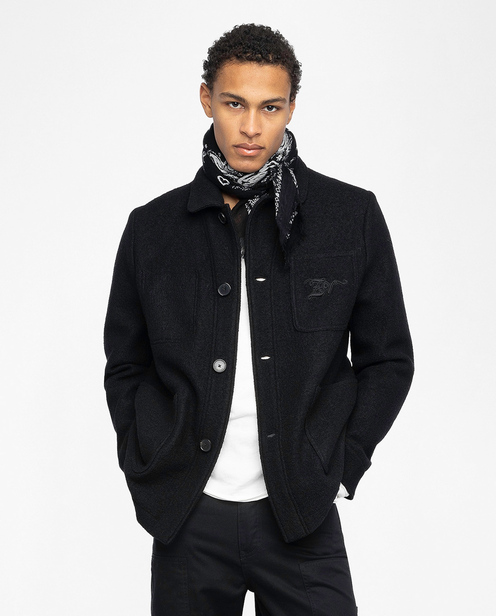 Zadig & Voltaire - Sobrecamisa de hombre de lana hervida ligera.