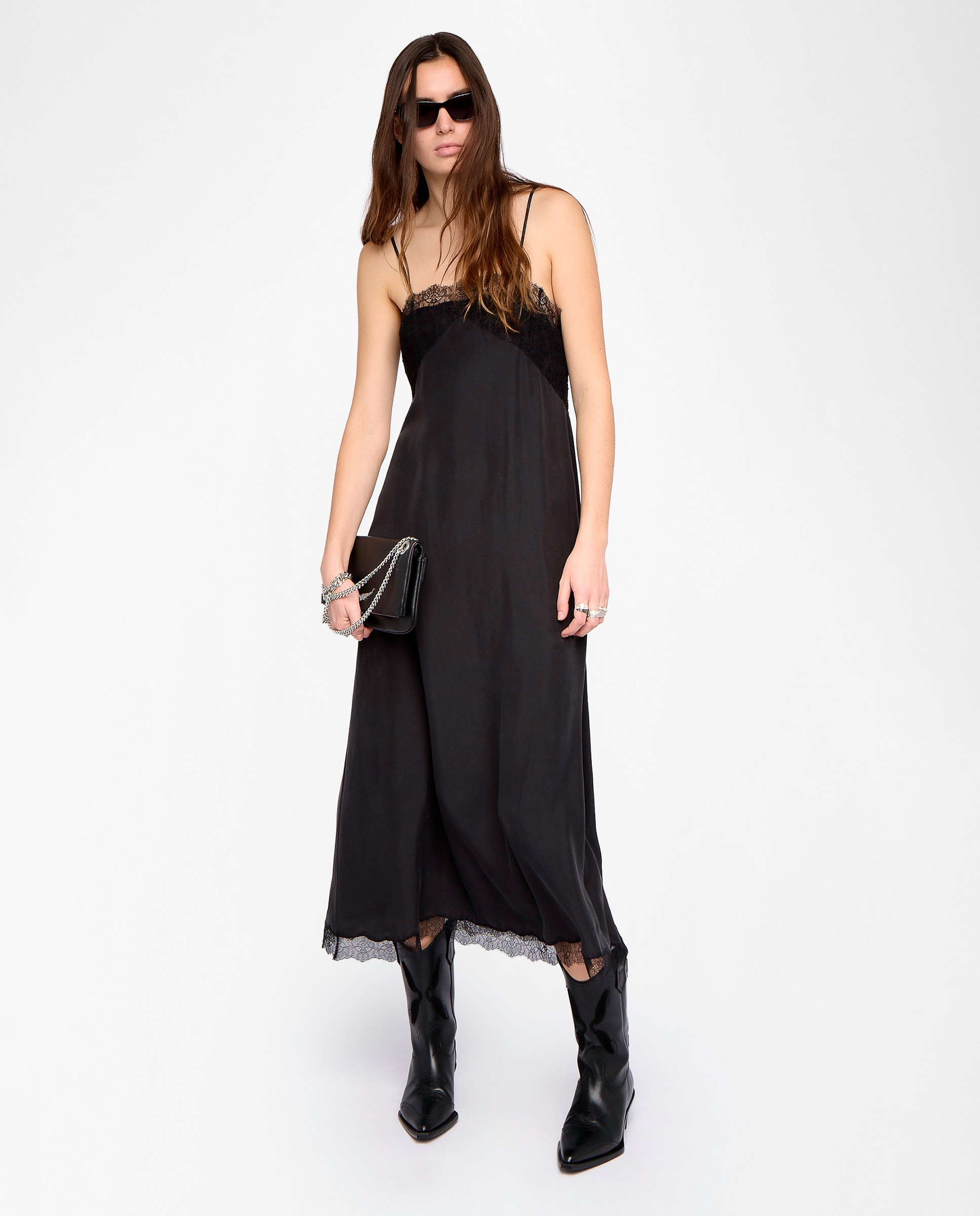 Vestido midi 100% seda lencero - Zadig & Voltaire - Negro Negro-2