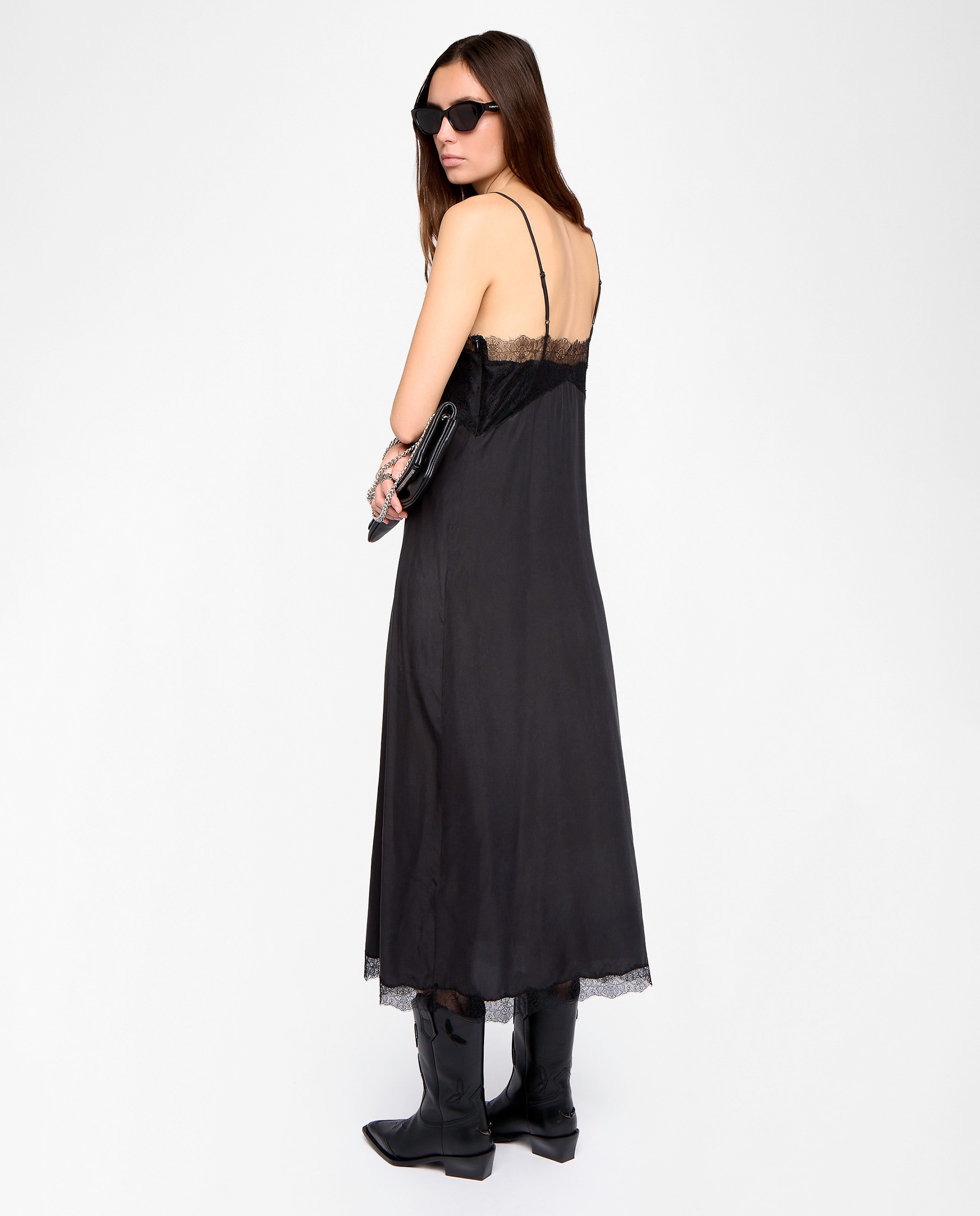 Vestido midi 100% seda lencero - Zadig & Voltaire - Negro Negro-5