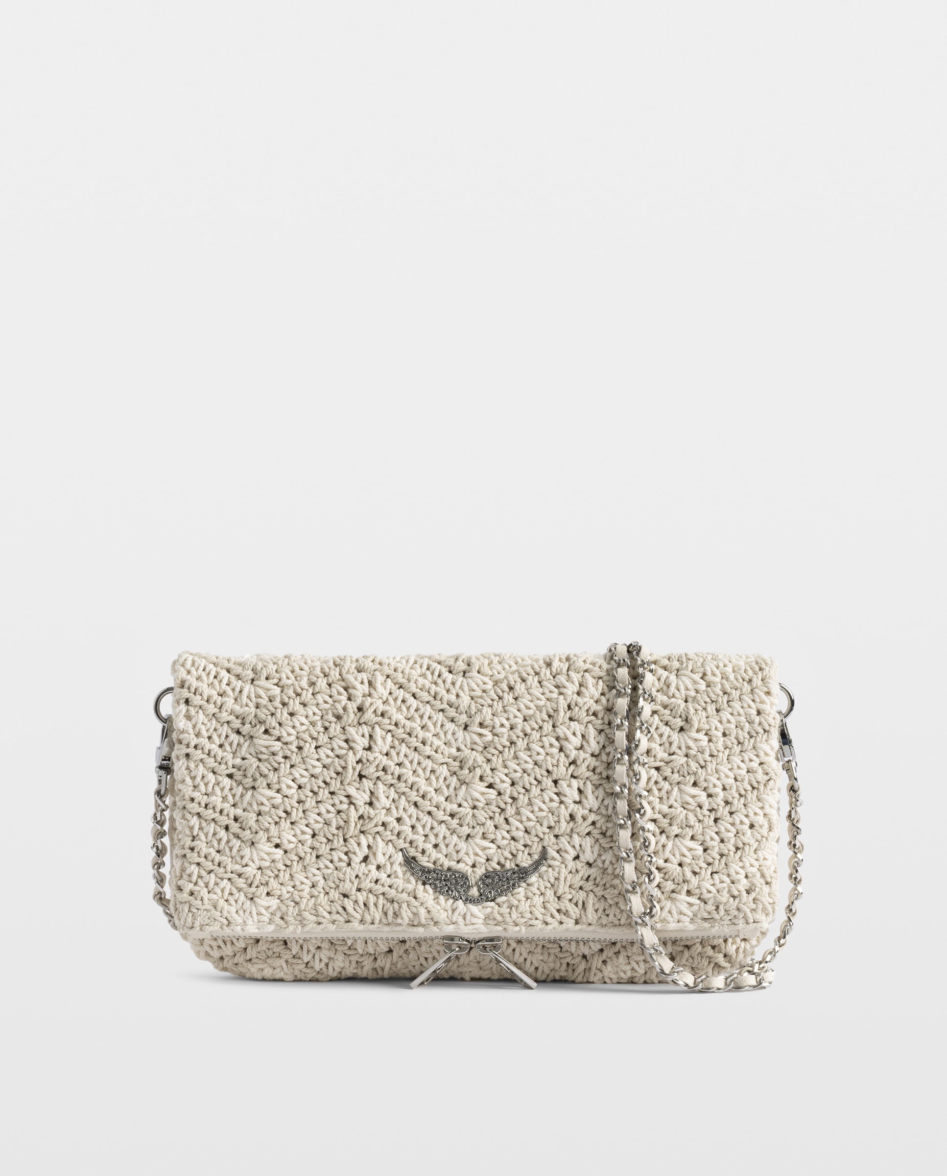Bolso de mano rock de macramé con strass - Zadig & Voltaire - Blanco Blanco-1