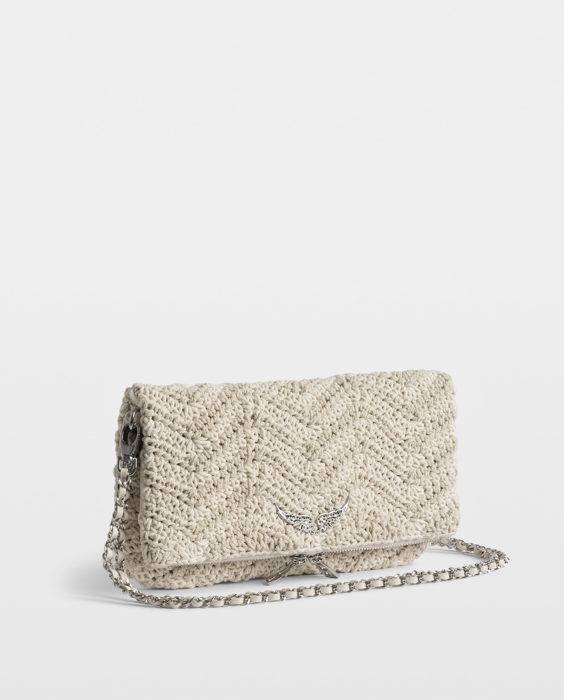 Bolso de mano rock de macramé con strass - Zadig & Voltaire - Blanco Blanco-4