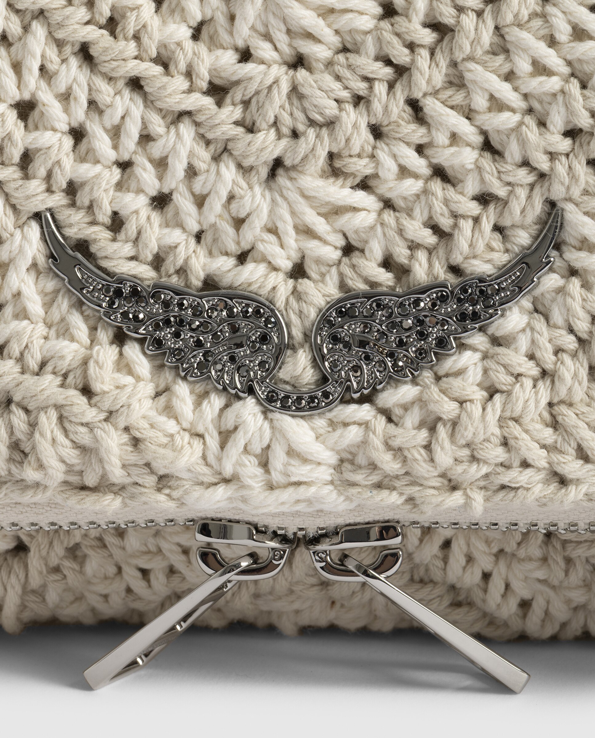 Bolso de mano rock de macramé con strass - Zadig & Voltaire - Blanco Blanco-7
