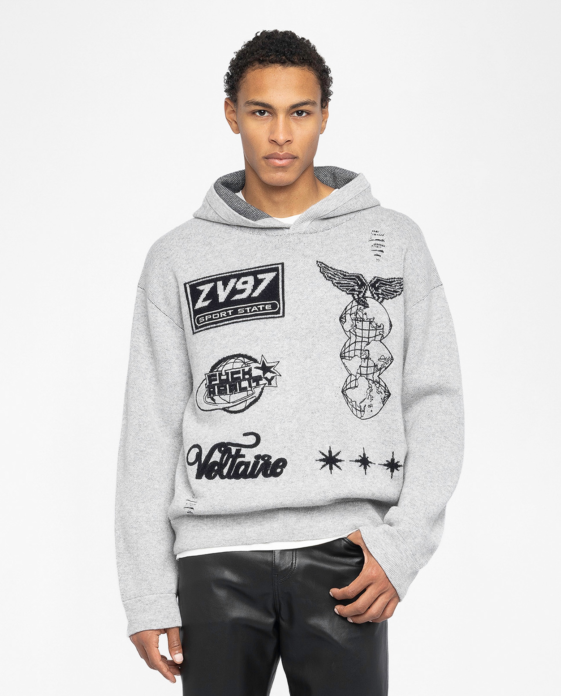 Zadig & Voltaire - Jersey de hombre con capucha y jacquard.