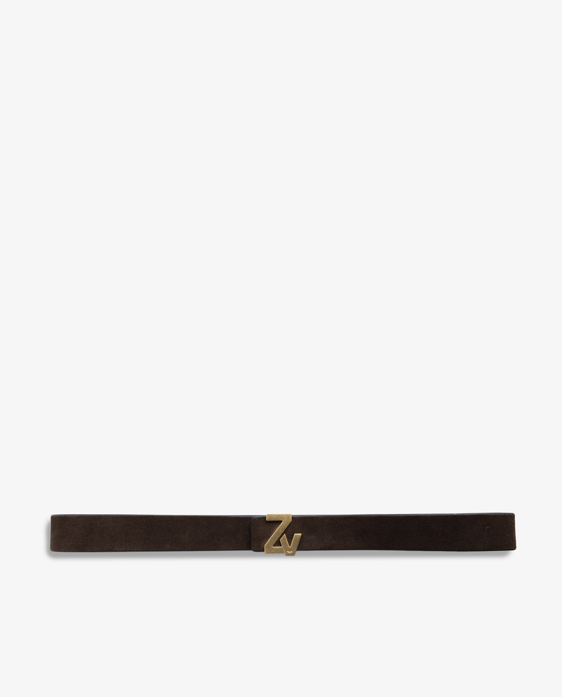 Cinturón de mujer en piel de ante de 30mm - Zadig & Voltaire - Marrón Marrón-1