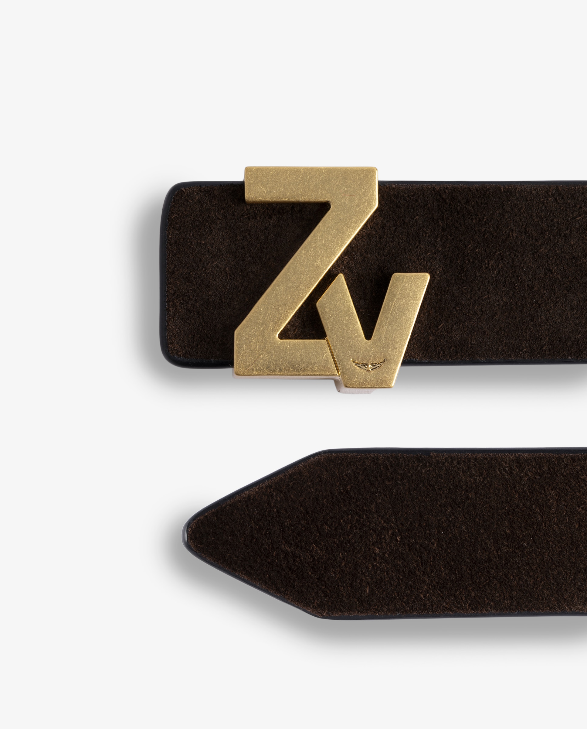 Cinturón de mujer en piel de ante de 30mm - Zadig & Voltaire - Marrón Marrón-4