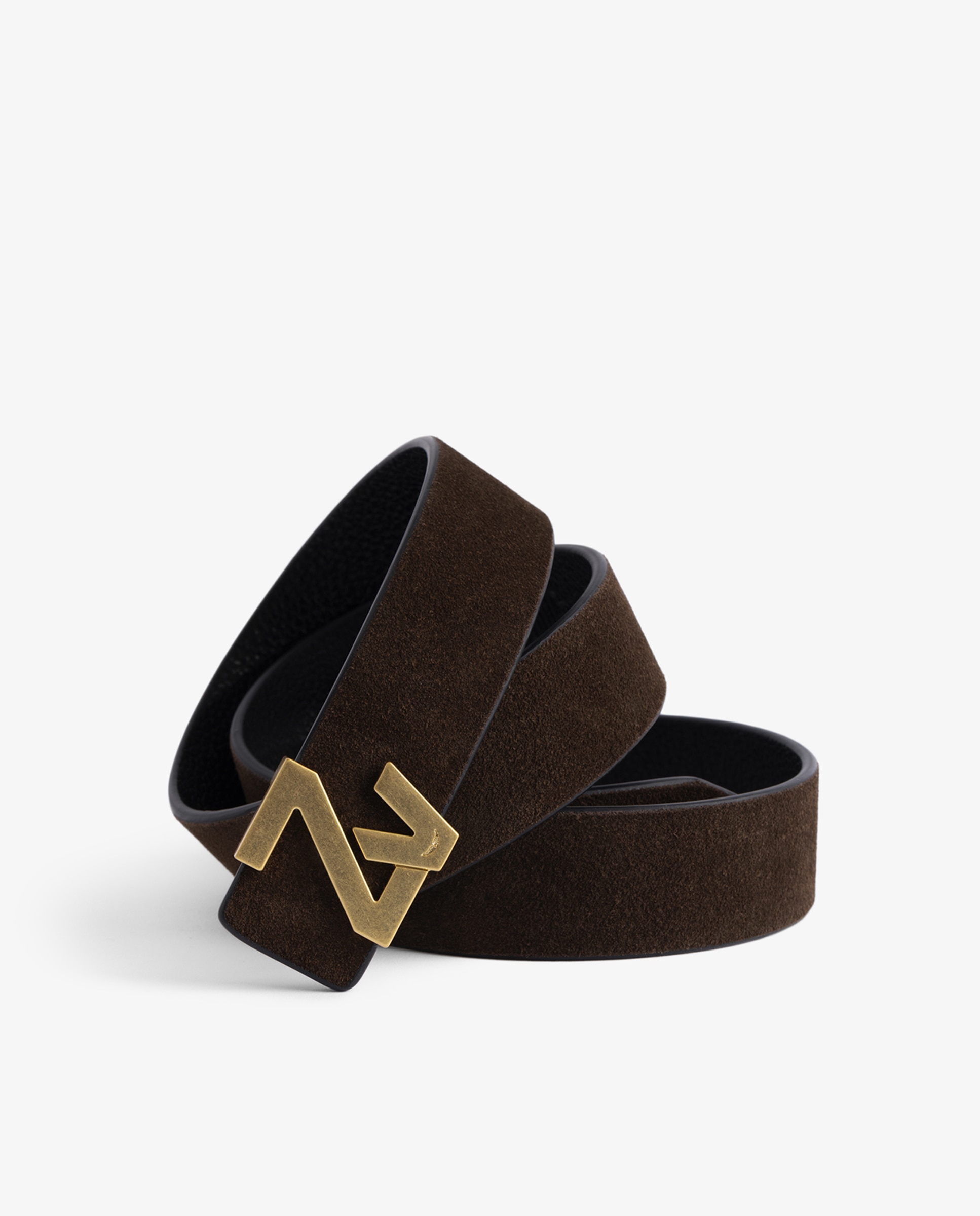 Cinturón de mujer en piel de ante de 30mm - Zadig & Voltaire - Marrón Marrón-3