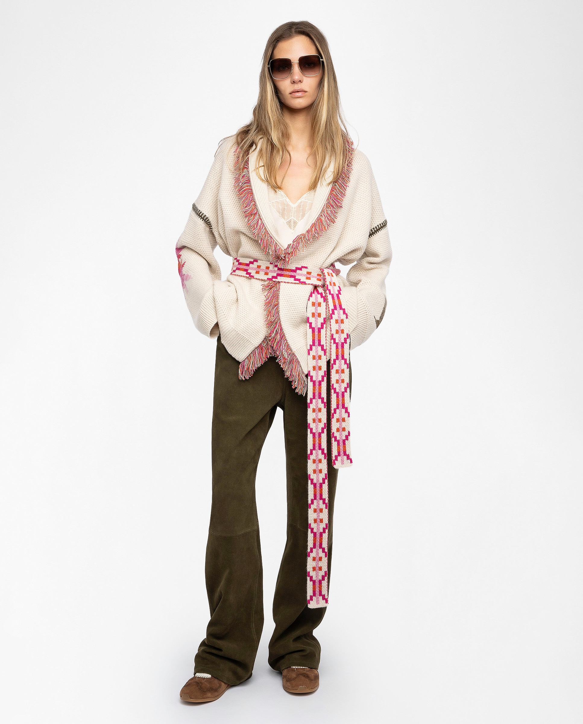 Zadig & Voltaire - Abrigo de mujer con cuello chal y mangas largas.