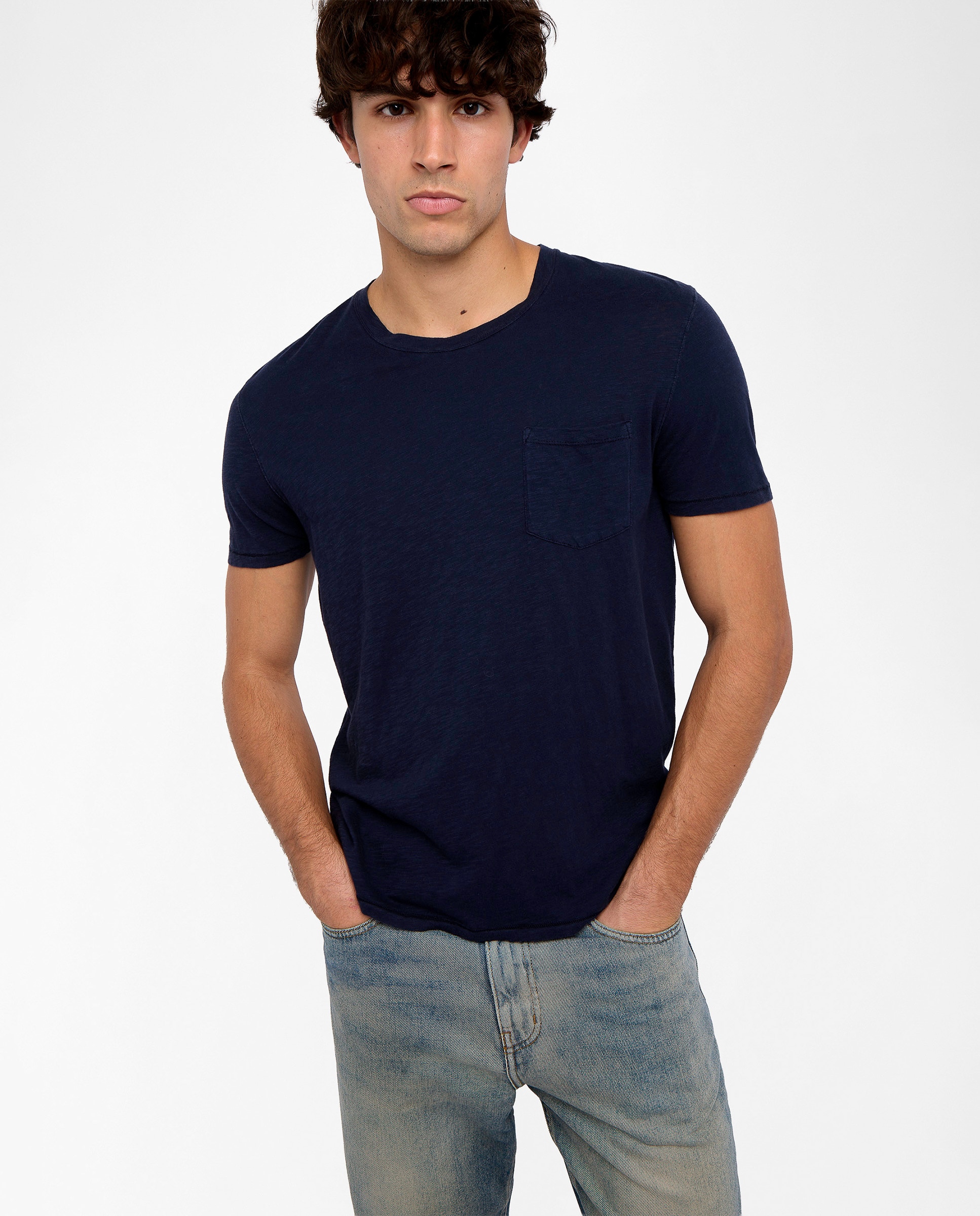 Zadig & Voltaire - Camiseta de manga corta de hombre con cuello redondo de algodón.