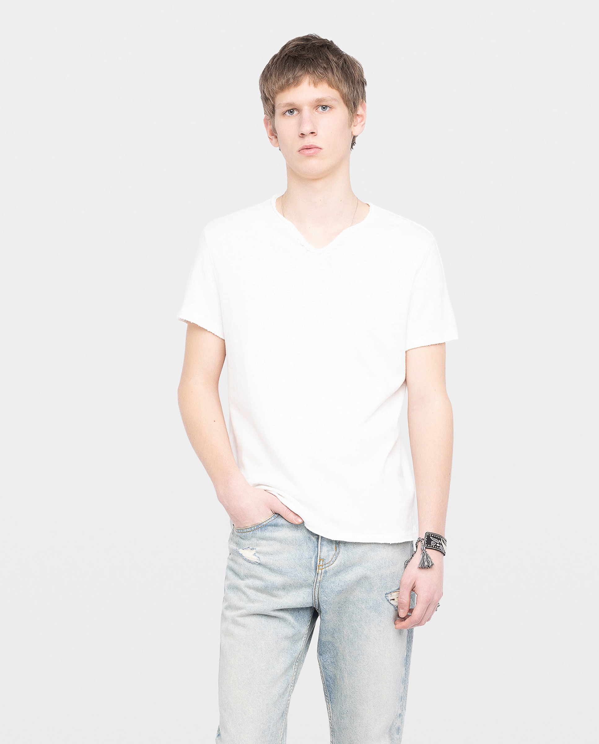 Zadig & Voltaire - Camiseta de hombre tunecina manga corta lino.