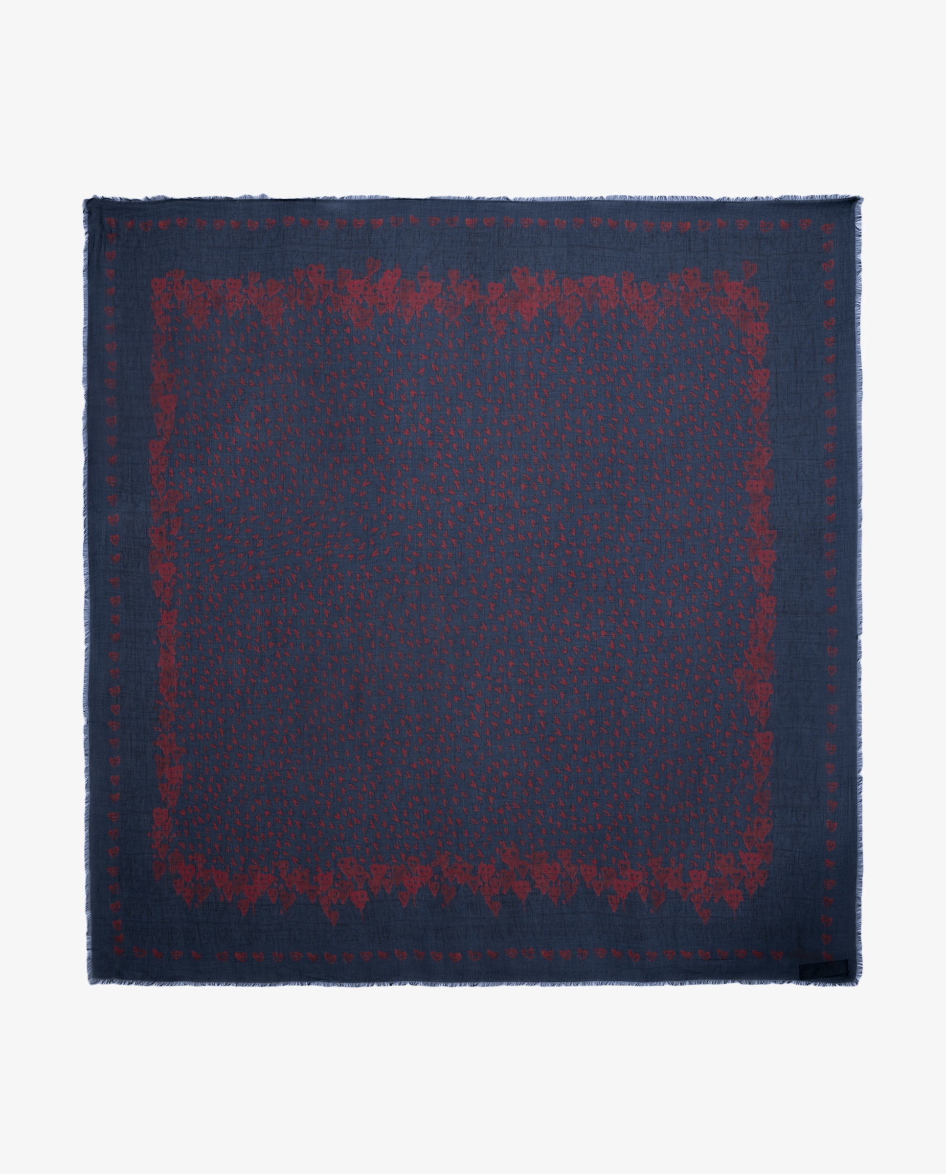 Pañuelo de mujer de modal con corazones - Zadig & Voltaire - Azul marino Azul marino-1