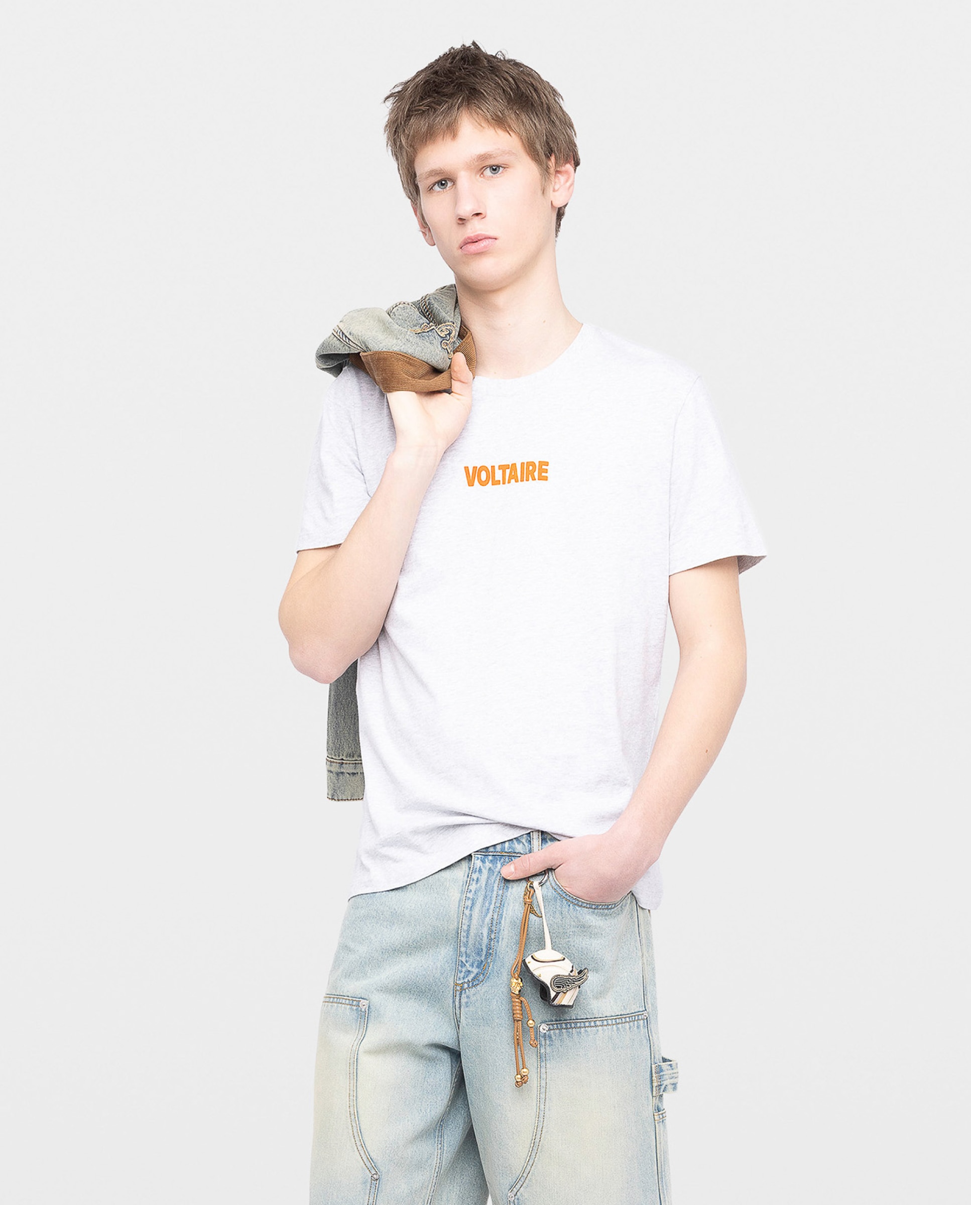 Zadig & Voltaire - Camiseta de manga corta de hombre de algodón con cuello redondo.