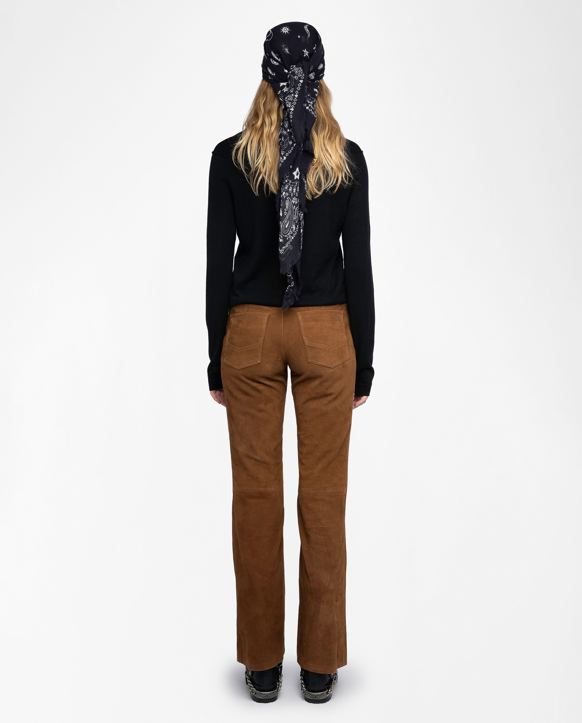Jersey de mujer 100% cachemira con cuello pico y manga larga - Zadig & Voltaire - Negro Negro-2