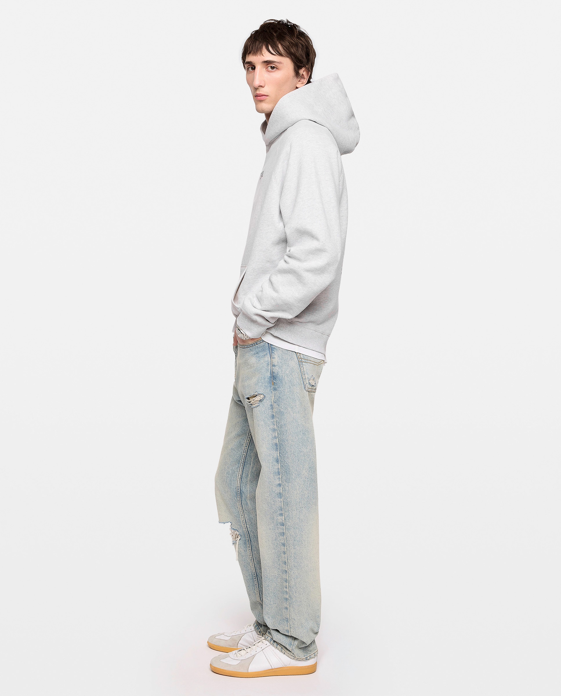 Sudadera con capucha para hombre de mangas largas, algodón y bolsillos - Zadig & Voltaire - Gris claro Gris claro-3