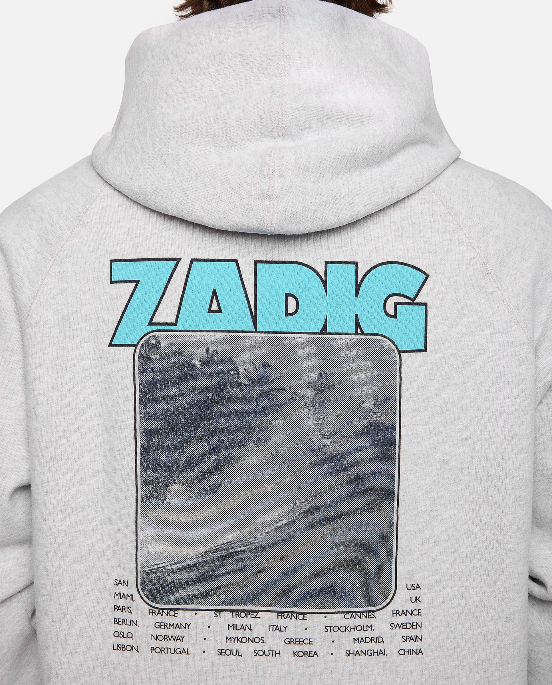 Sudadera con capucha para hombre de mangas largas, algodón y bolsillos - Zadig & Voltaire - Gris claro Gris claro-6