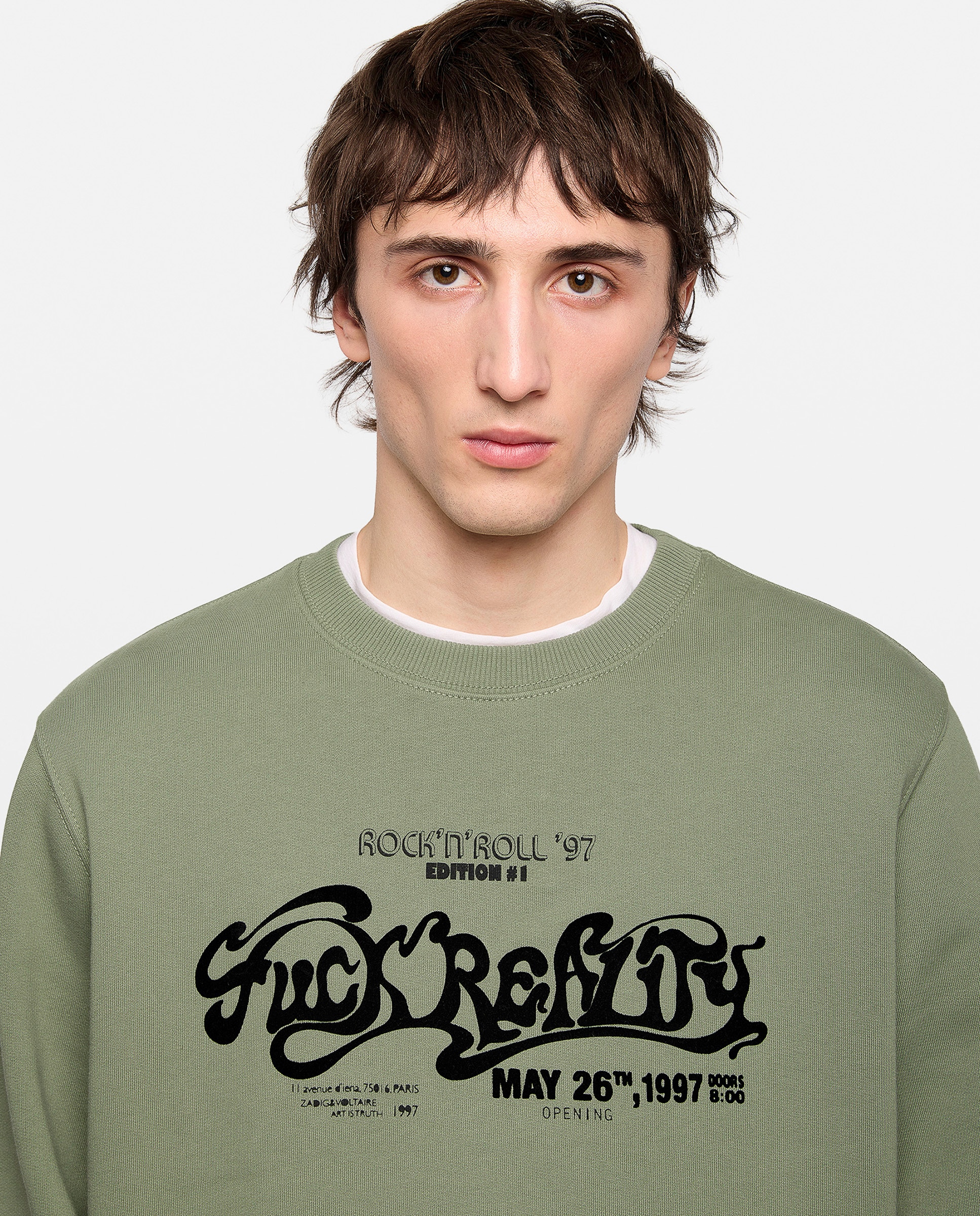 Sudadera de hombre cuello redondo de algodón - Zadig & Voltaire - Kaki Kaki-5