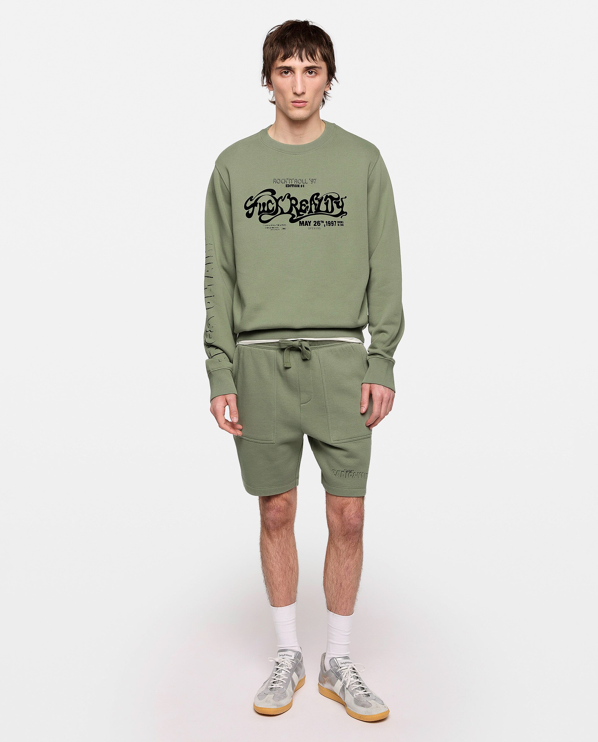 Imagen 0 de Pantalones cortos cinco bolsillos de hombre rectos cintura baja Kaki