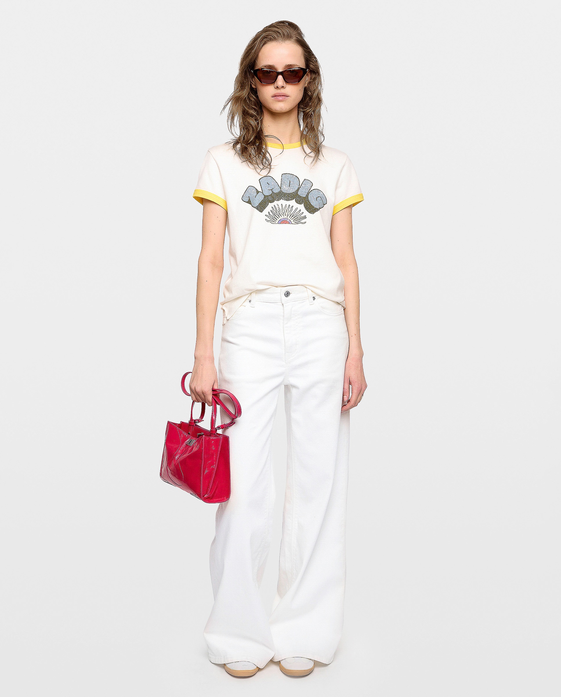 Camiseta de mujer estampada de manga corta de algodón - Zadig & Voltaire - Blanco Blanco-4