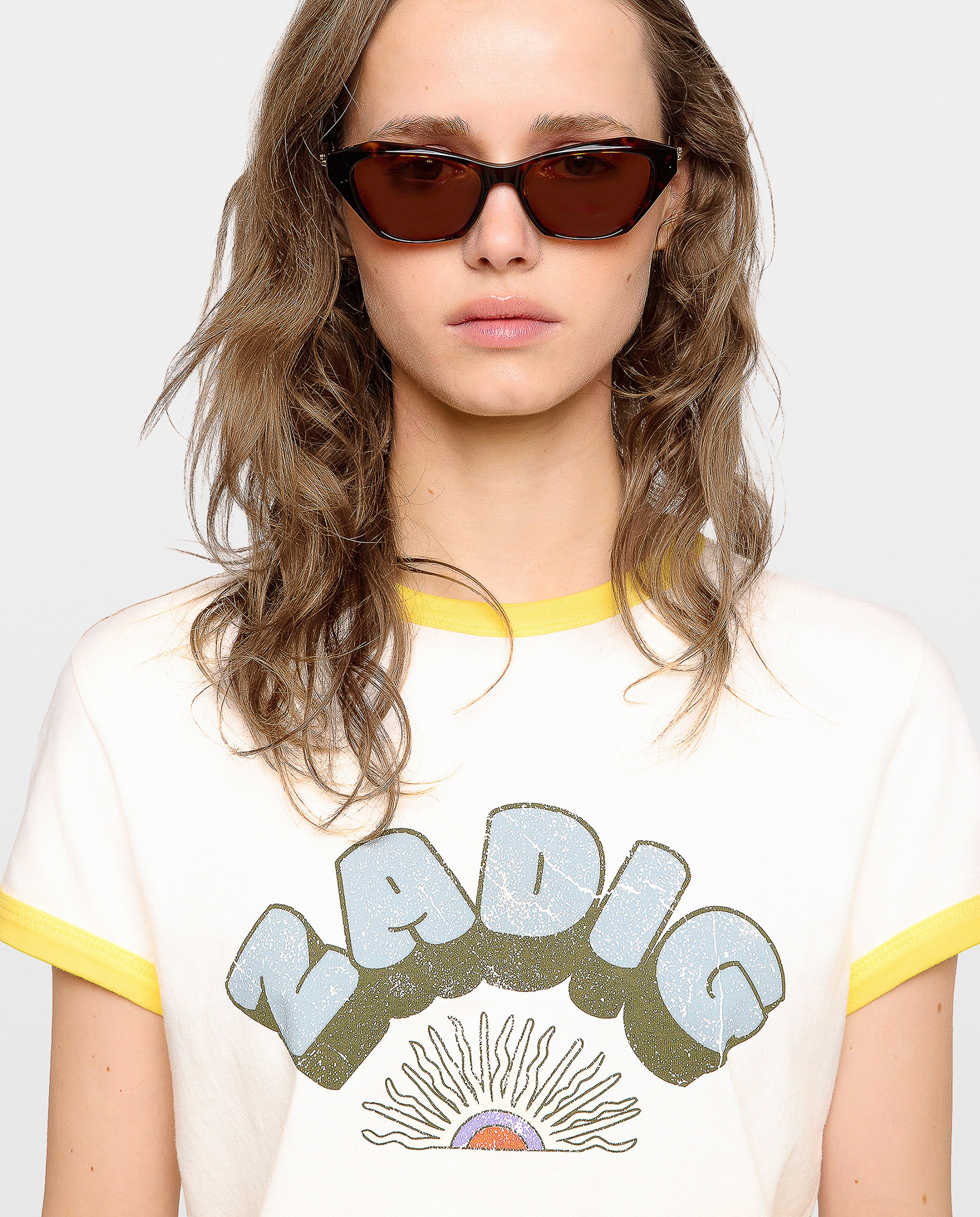 Camiseta de mujer estampada de manga corta de algodón - Zadig & Voltaire - Blanco Blanco-5