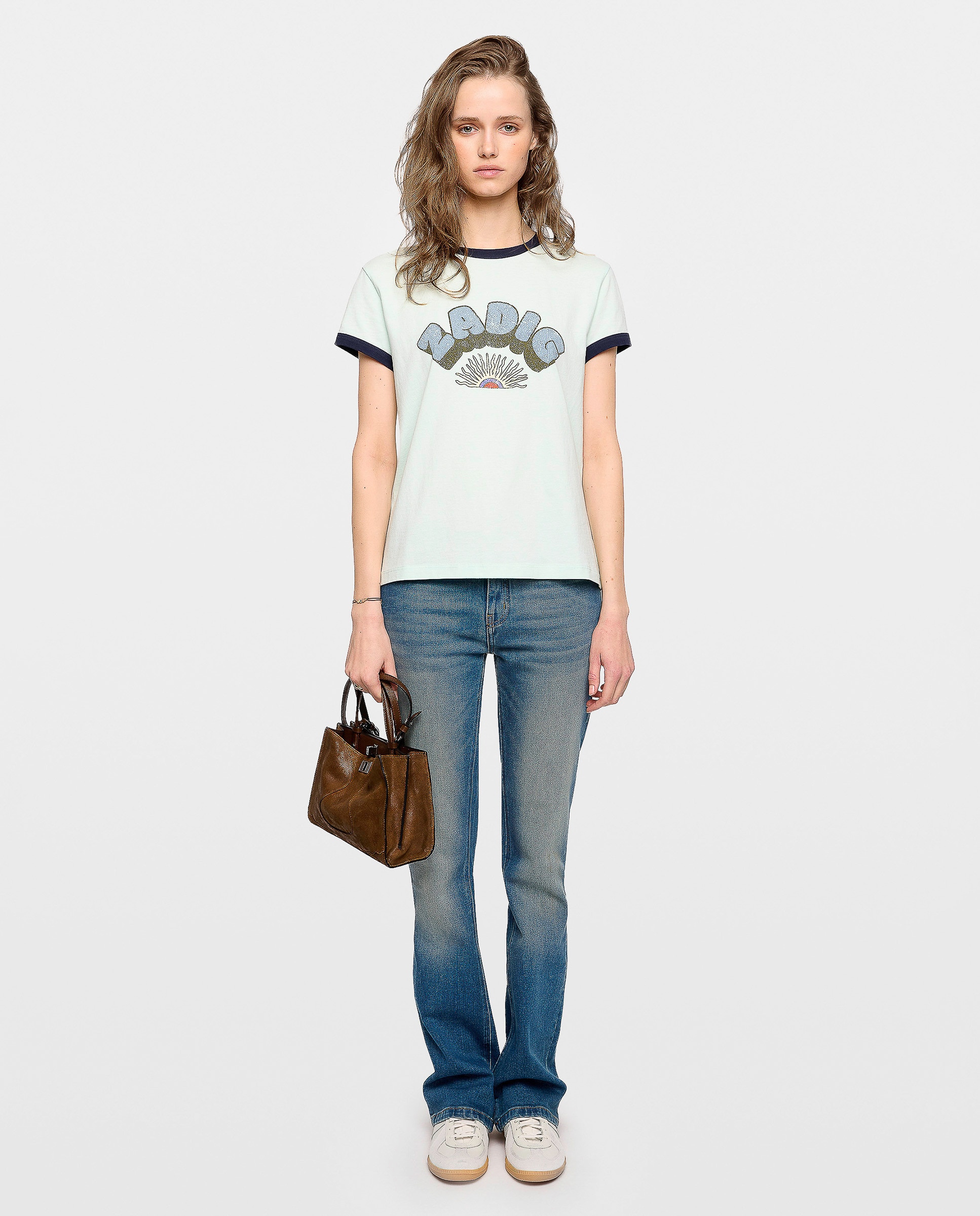Camiseta de mujer estampada de manga corta de algodón - Zadig & Voltaire - Verde claro Verde claro-4