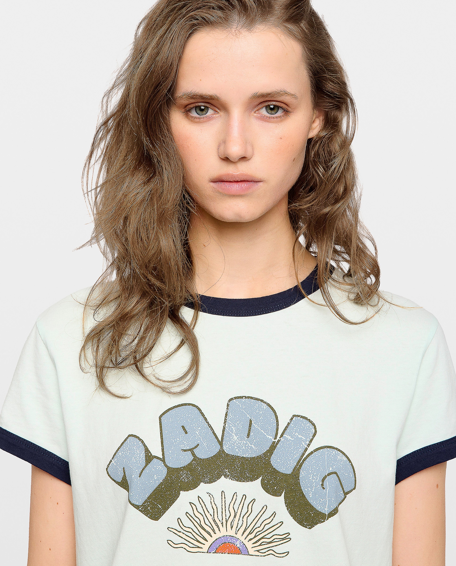 Camiseta de mujer estampada de manga corta de algodón - Zadig & Voltaire - Verde claro Verde claro-5