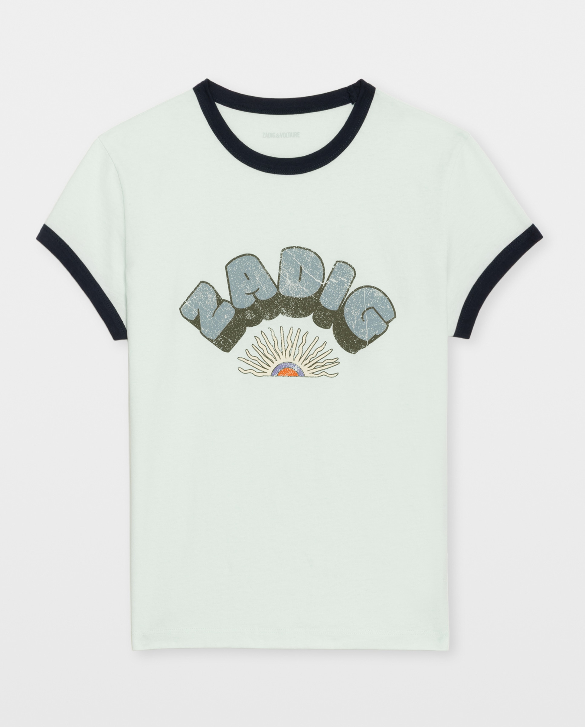 Camiseta de mujer estampada de manga corta de algodón - Zadig & Voltaire - Verde claro Verde claro-6