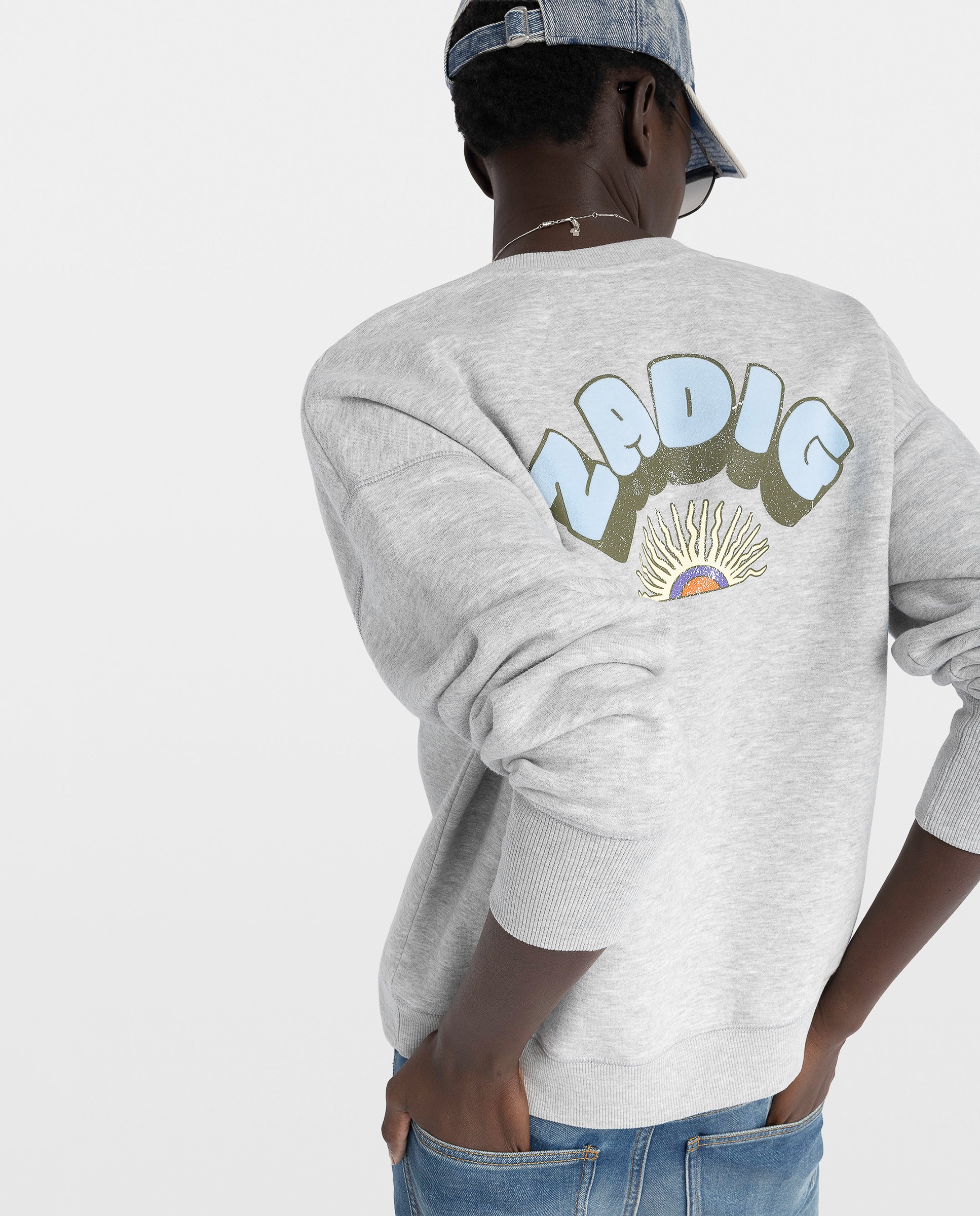 Sudadera de mujer de algodón con cuello redondo y estampado en la espalda - Zadig & Voltaire - Gris claro Gris claro-5