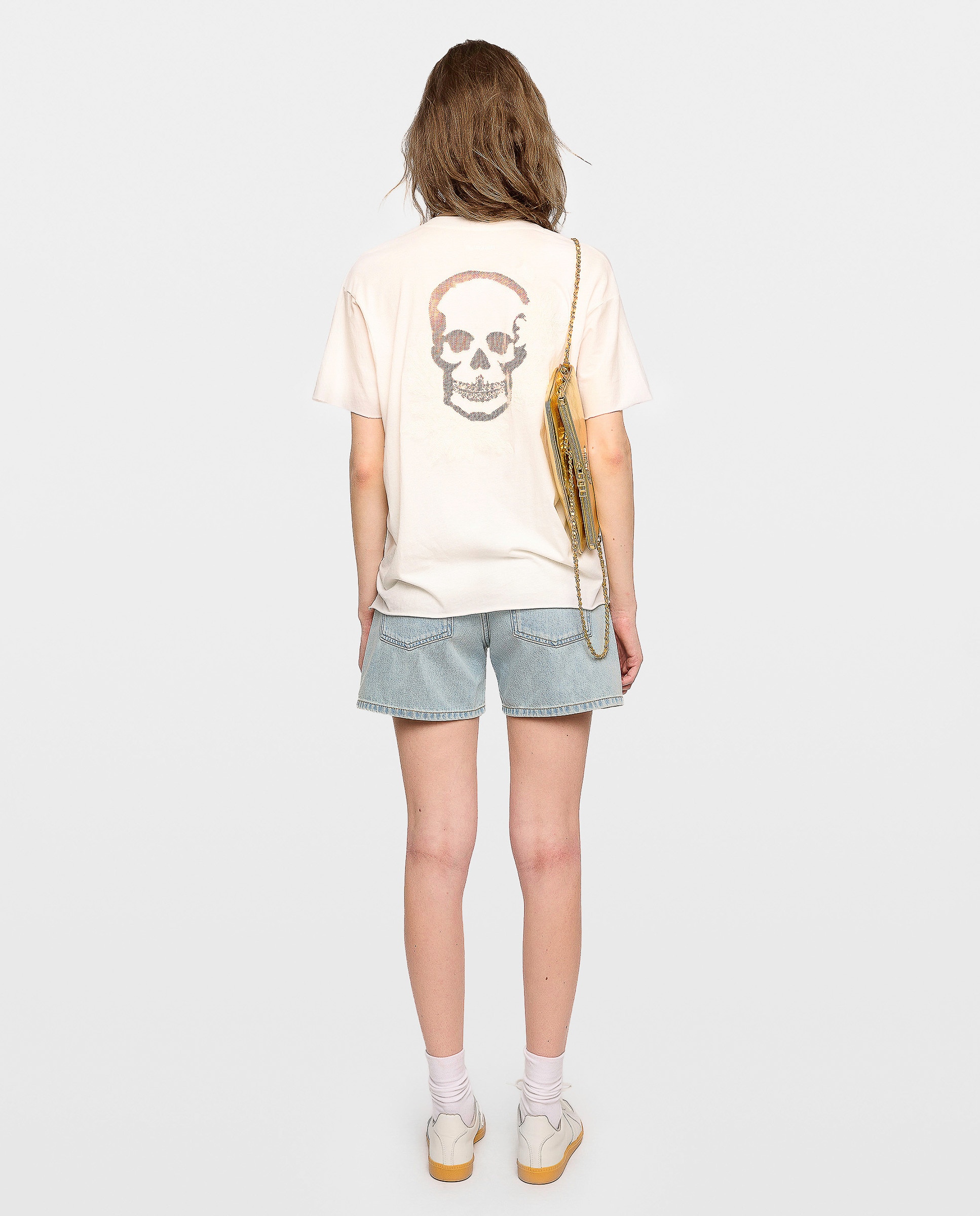 Camiseta de mujer 100% algodón manga corta cuello pico - Zadig & Voltaire - Blanco Blanco-2