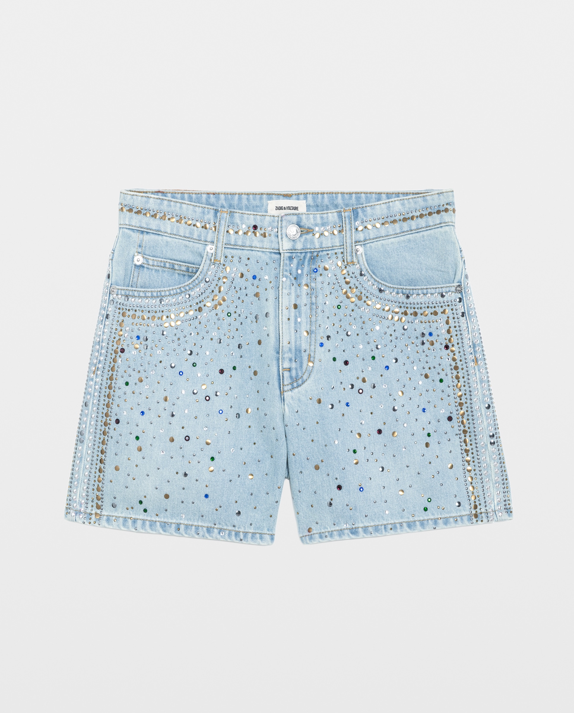 Short denim de mujer con strass y multibolsillo - Zadig & Voltaire - Azul claro Azul claro-6