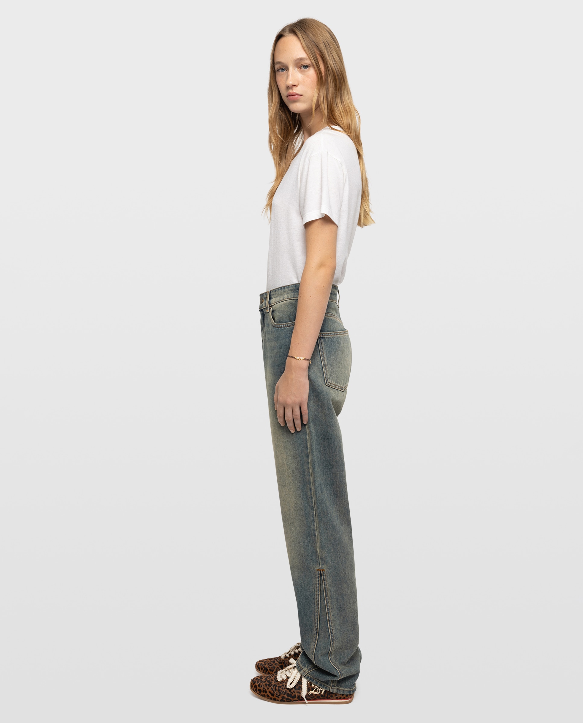 Vaqueros de mujer rectos de cintura alta 100% algodón - Zadig & Voltaire - Azul marino Azul marino-3