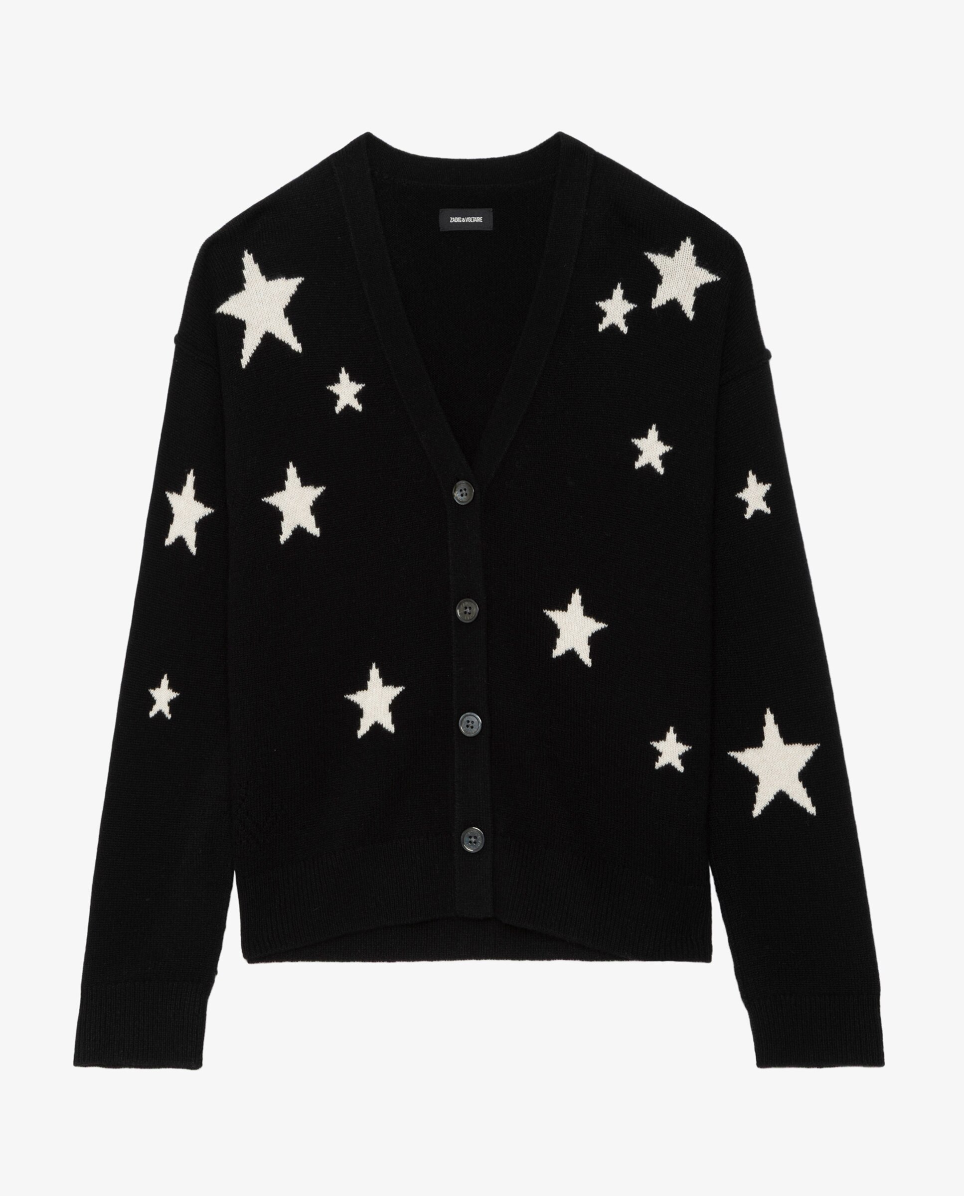 Cárdigan de mujer 100% cachemira con cuello en v y abotonado - Zadig & Voltaire - Negro Negro-5